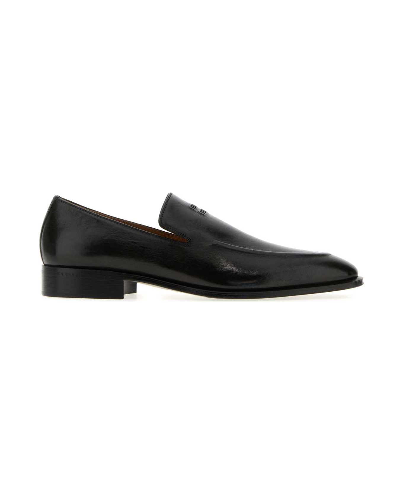 Black Leather Loafers - 1