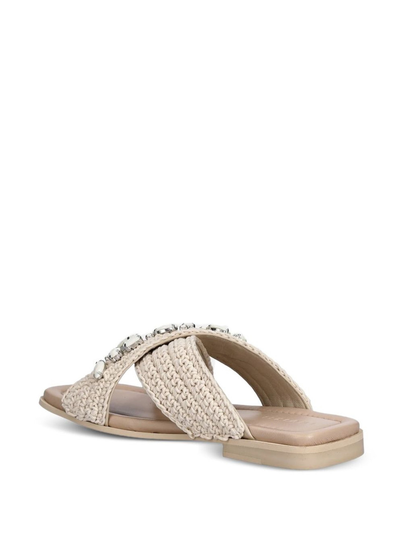 INUIKII cross-strap embellished slides outlook