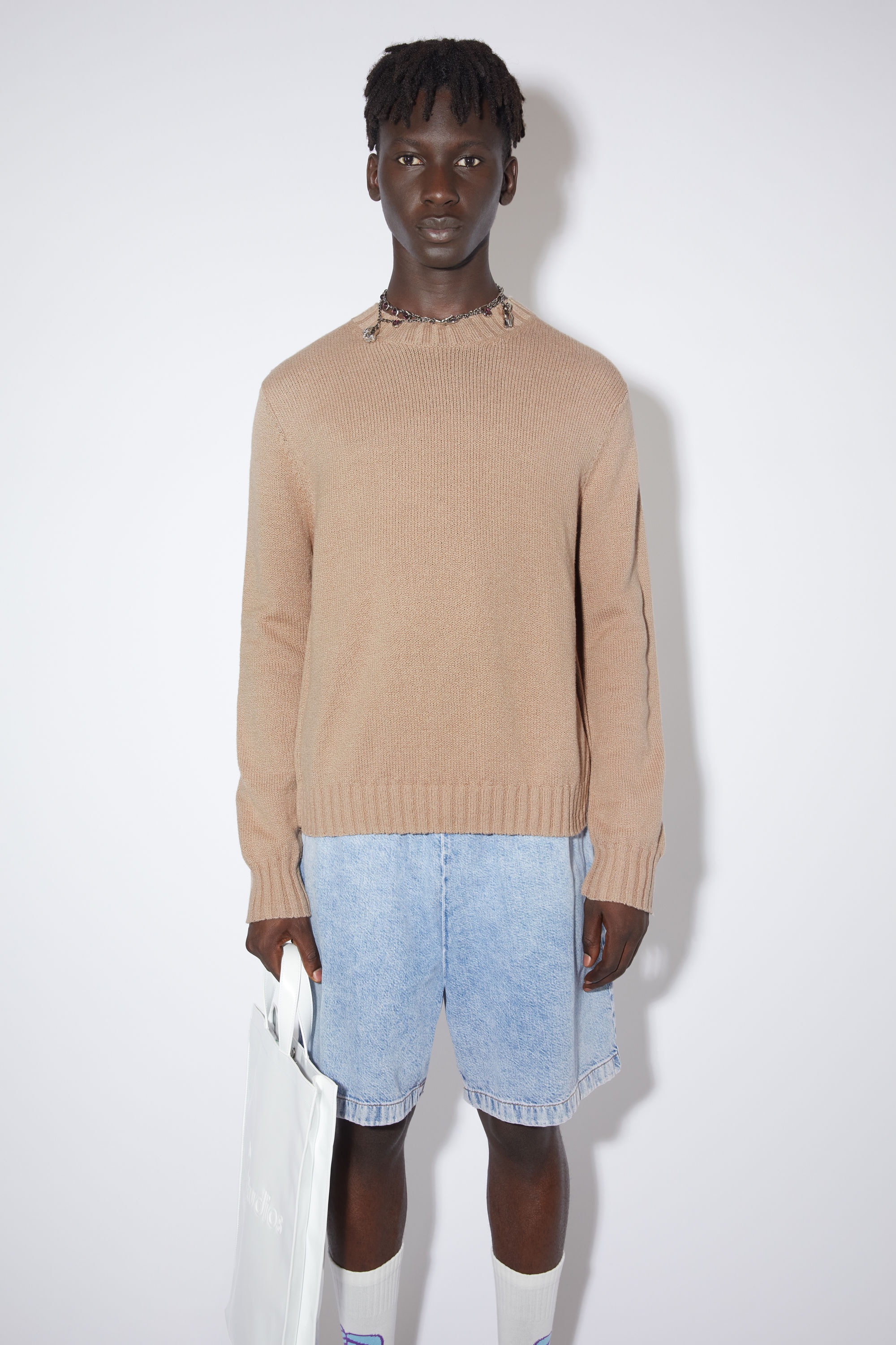 Crew neck jumper - Mushroom beige - 2