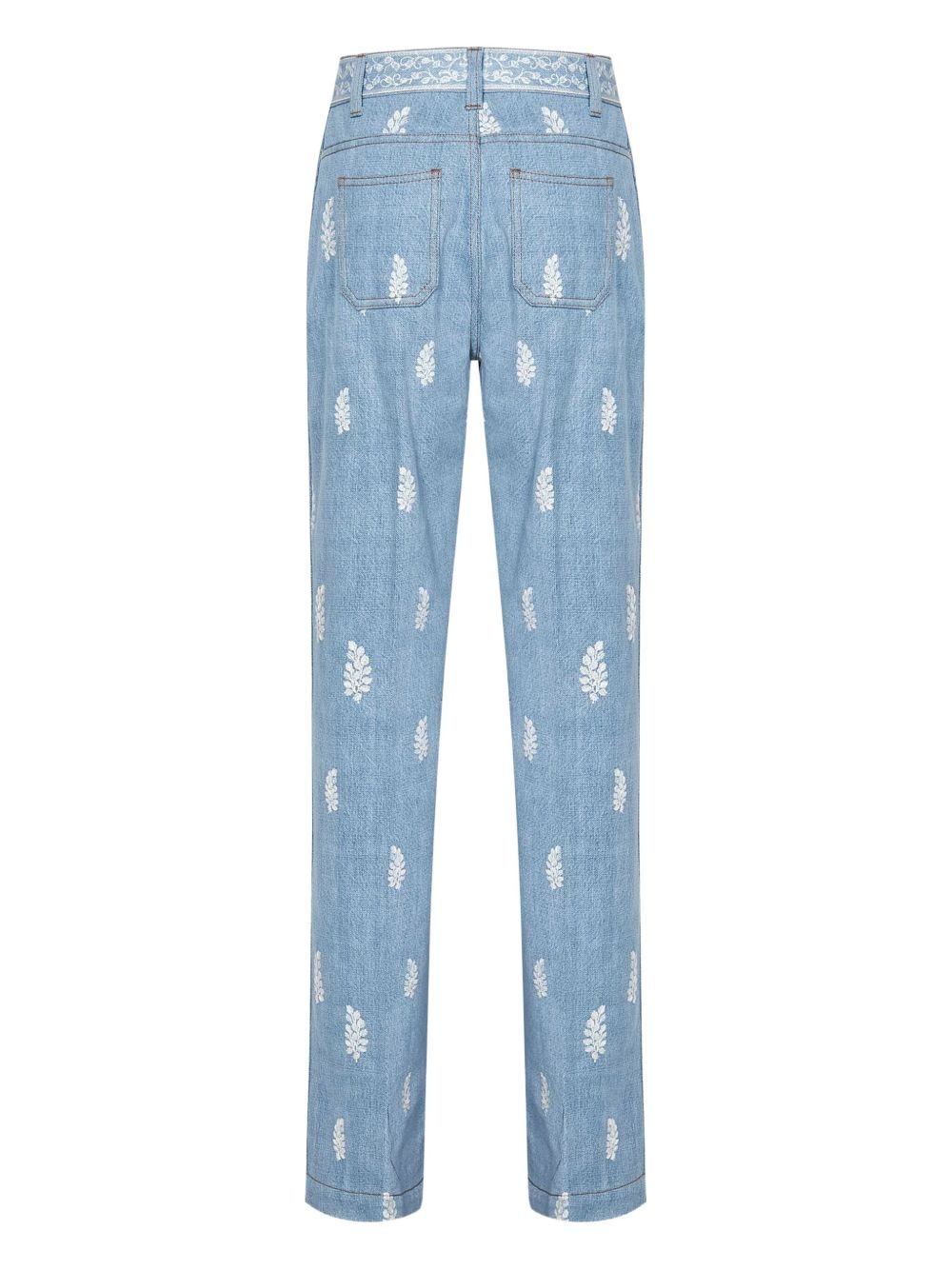 embroidered straight-leg jeans - 2