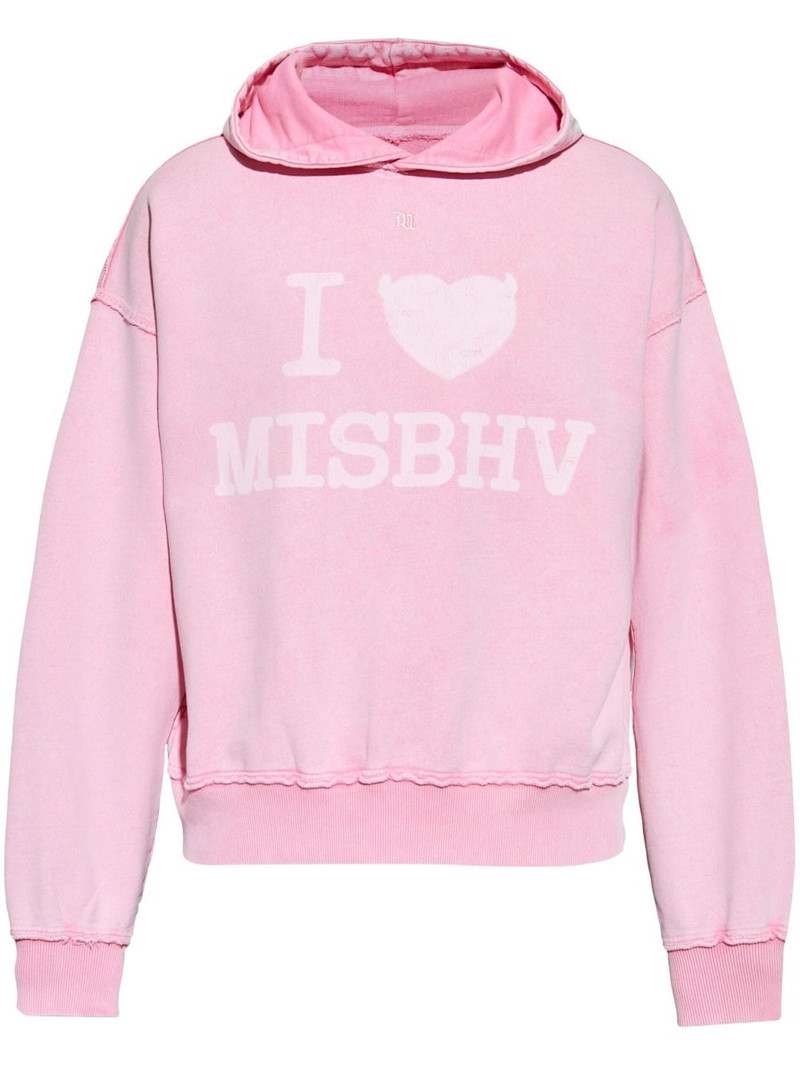 logo-print cotton hoodie 1