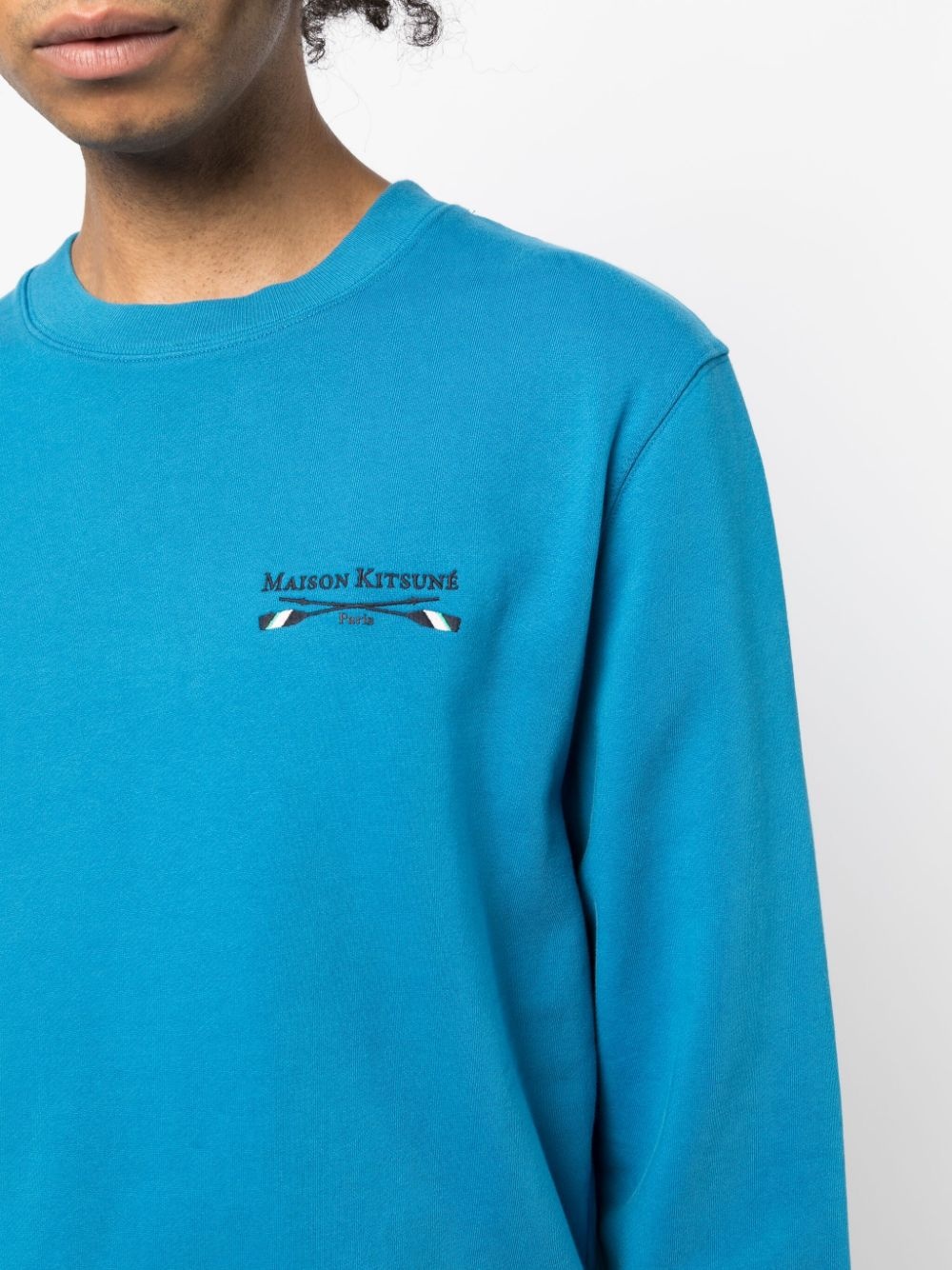 logo-embroidered cotton sweatshirt - 5