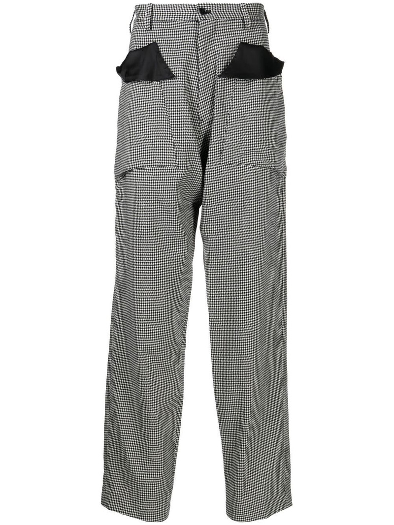 houndstooth 넓은 가늘게 한 바지 1