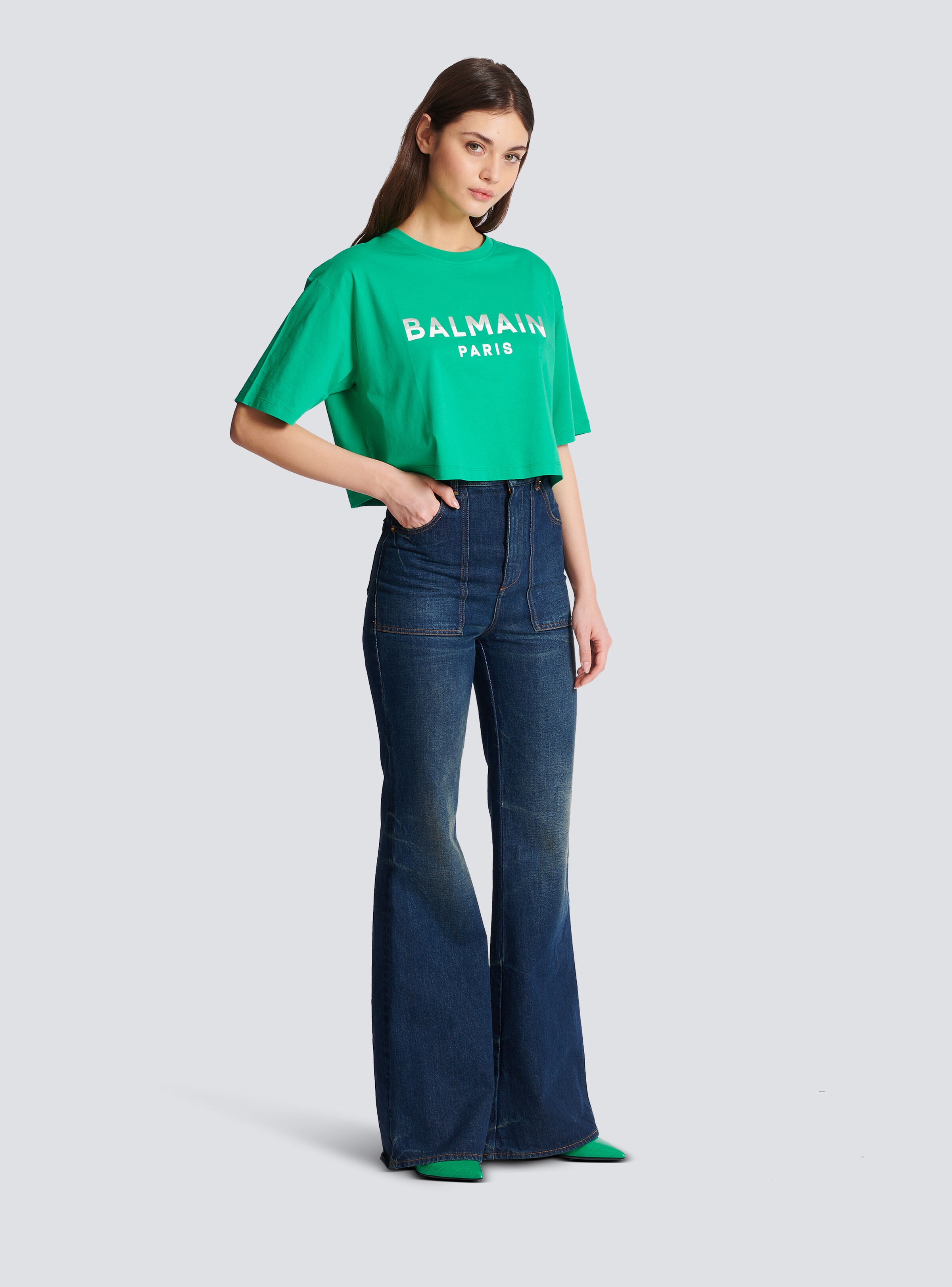 Cropped Balmain Paris T-shirt - 3
