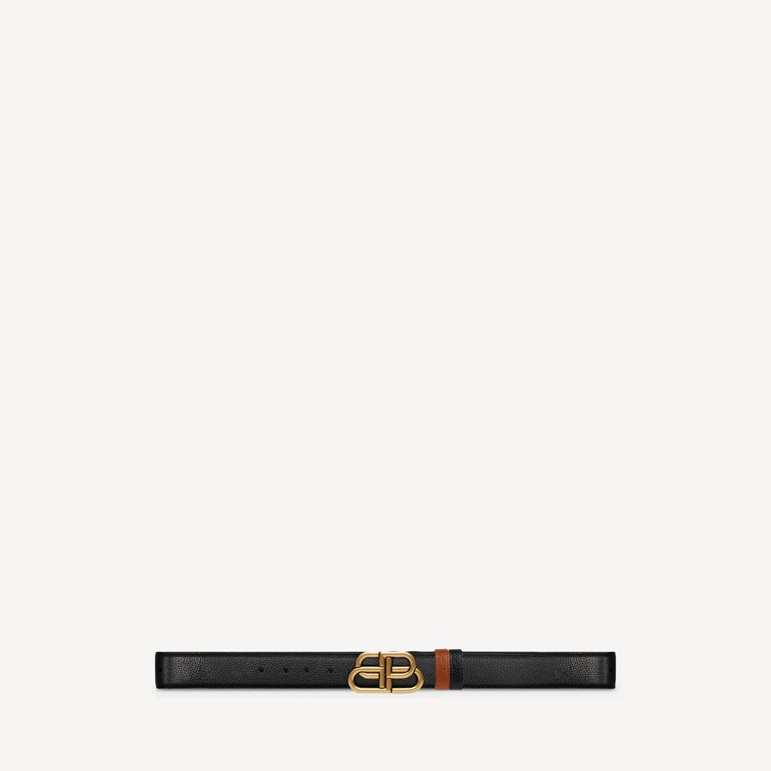 Men's Bb Reversible Belt In Grained Calfskin in Black - 1