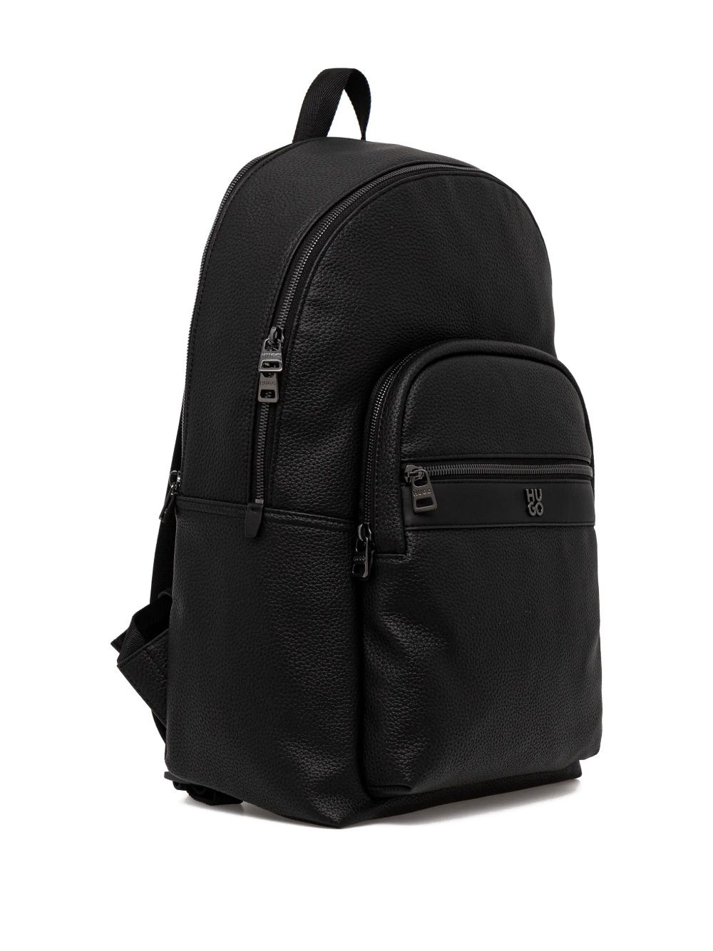 logo-plaque leather-effect backpack - 3