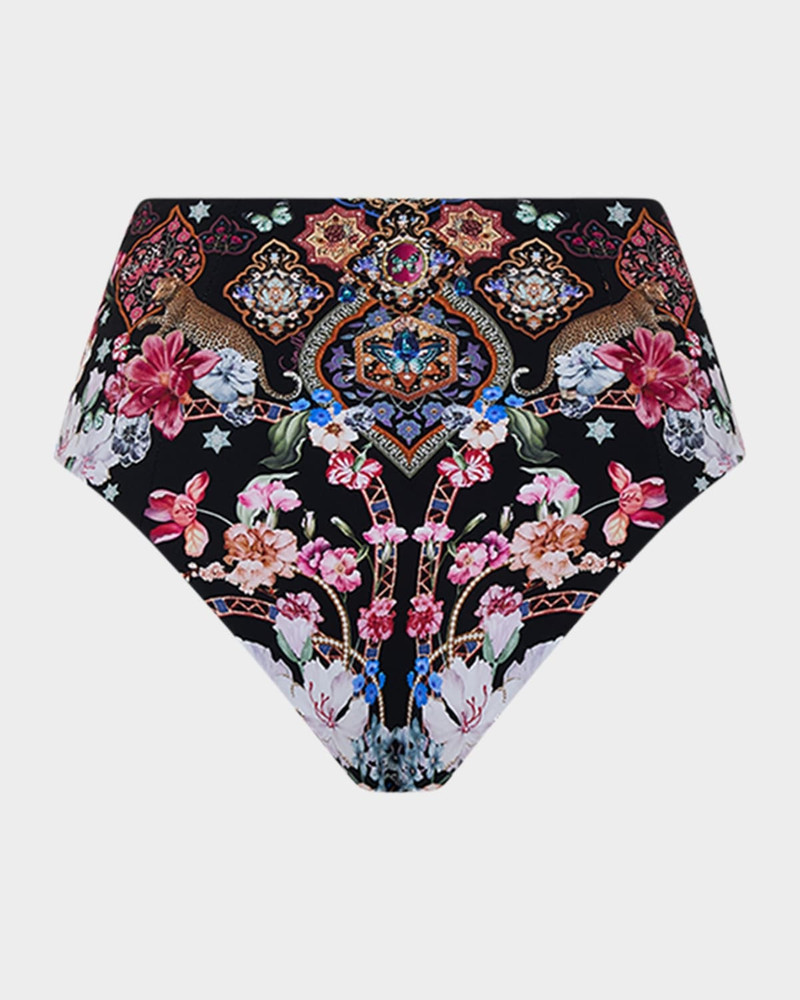 CAMILLA Midnight in Monserrate High-Waist Paneled Bikini Bottoms outlook