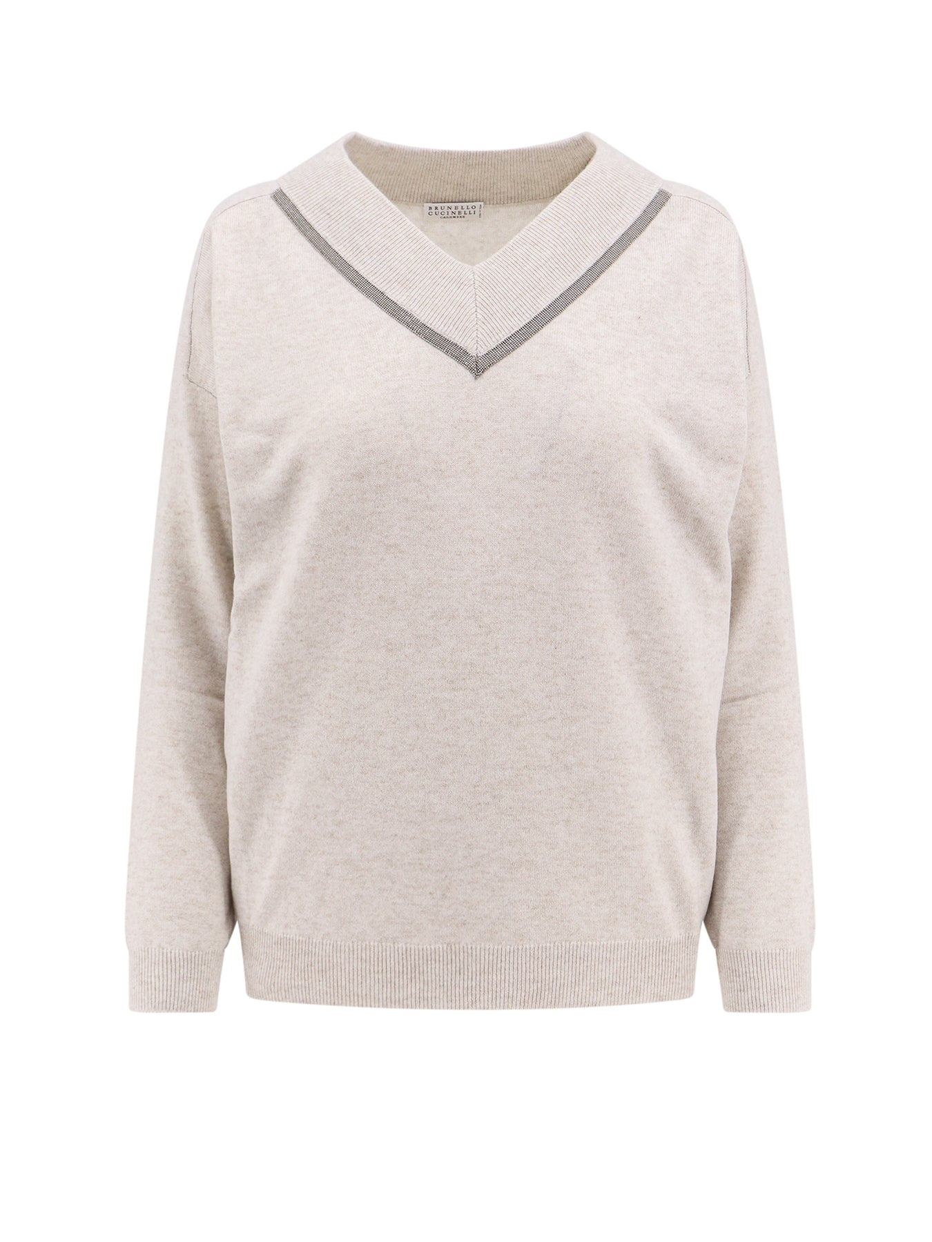 Cashmere sweater with Monili profile - 1