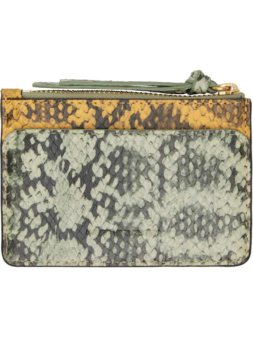 Yellow Leather Card Holder - 1