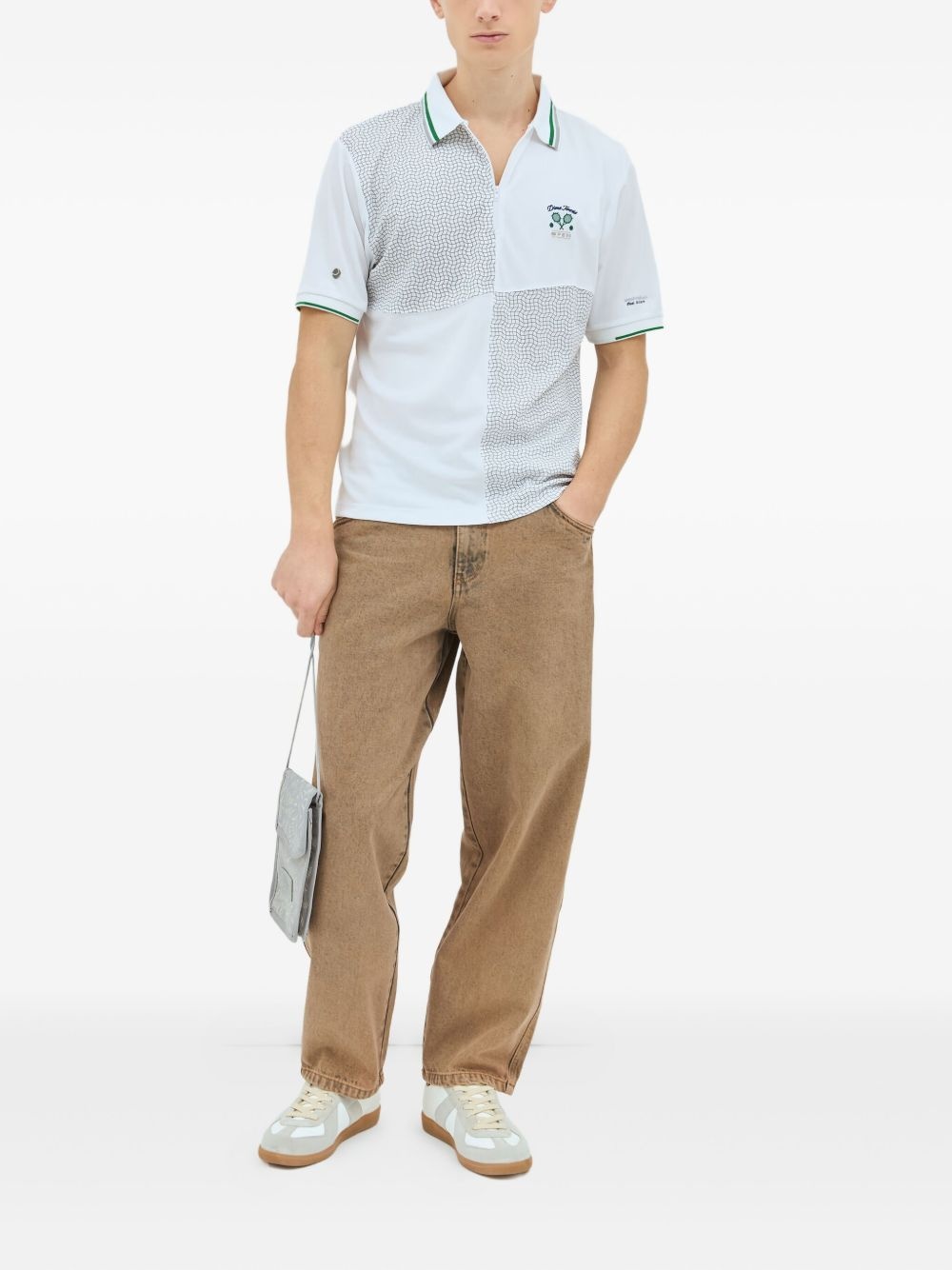 Court panelled embroidered polo shirt - 2