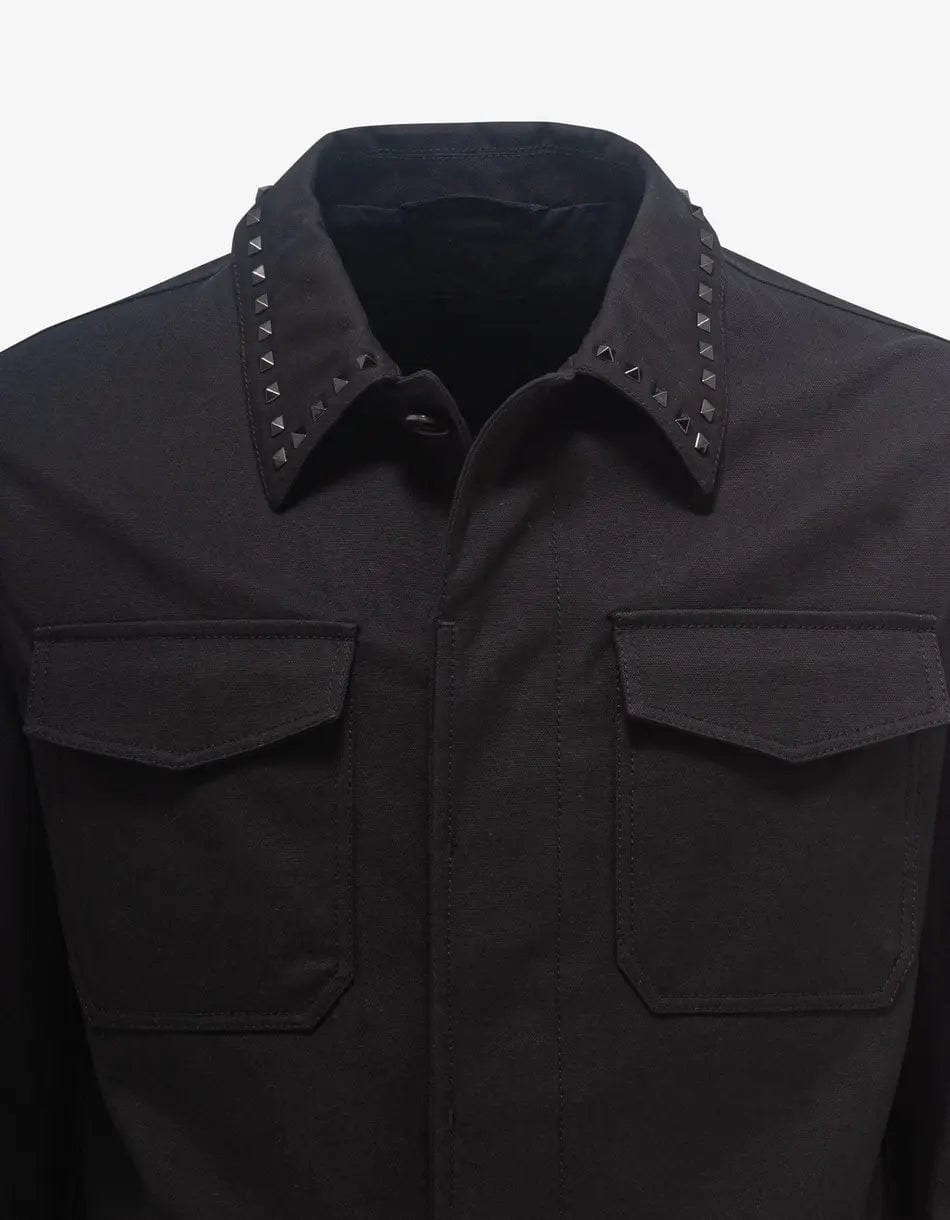 Valentino Black Untitled Stud Overshirt - 3