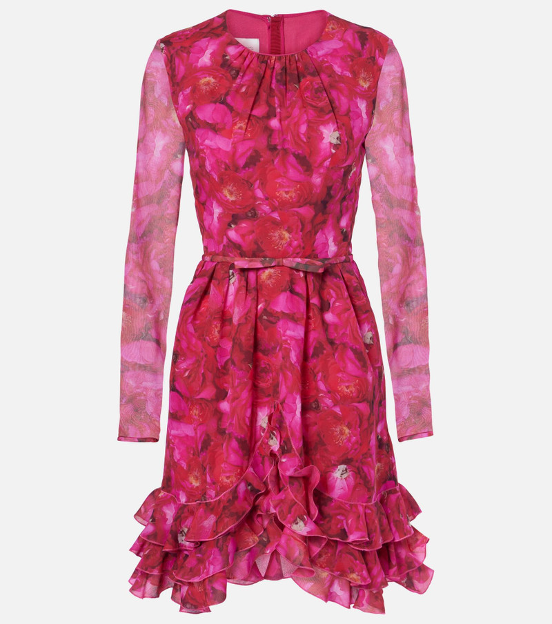 Rose Mania silk georgette minidress - 1