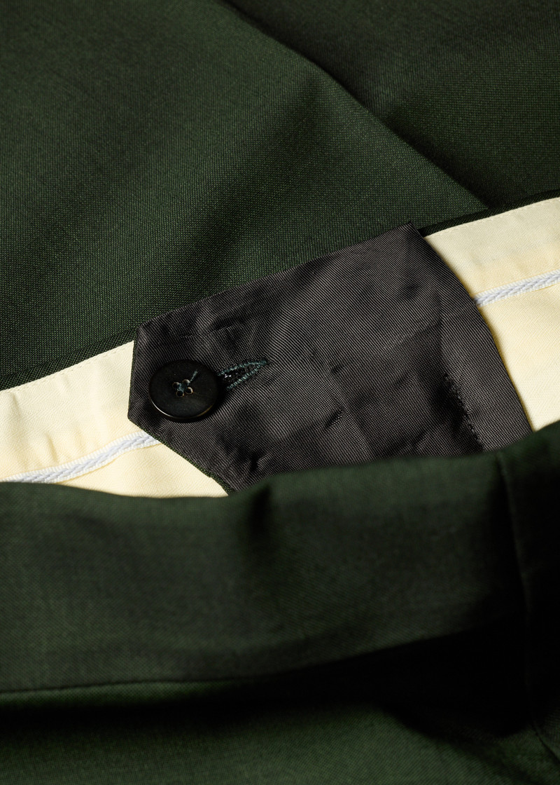 Tailored-Fit Dark Green Wool-Mohair Trousers 3