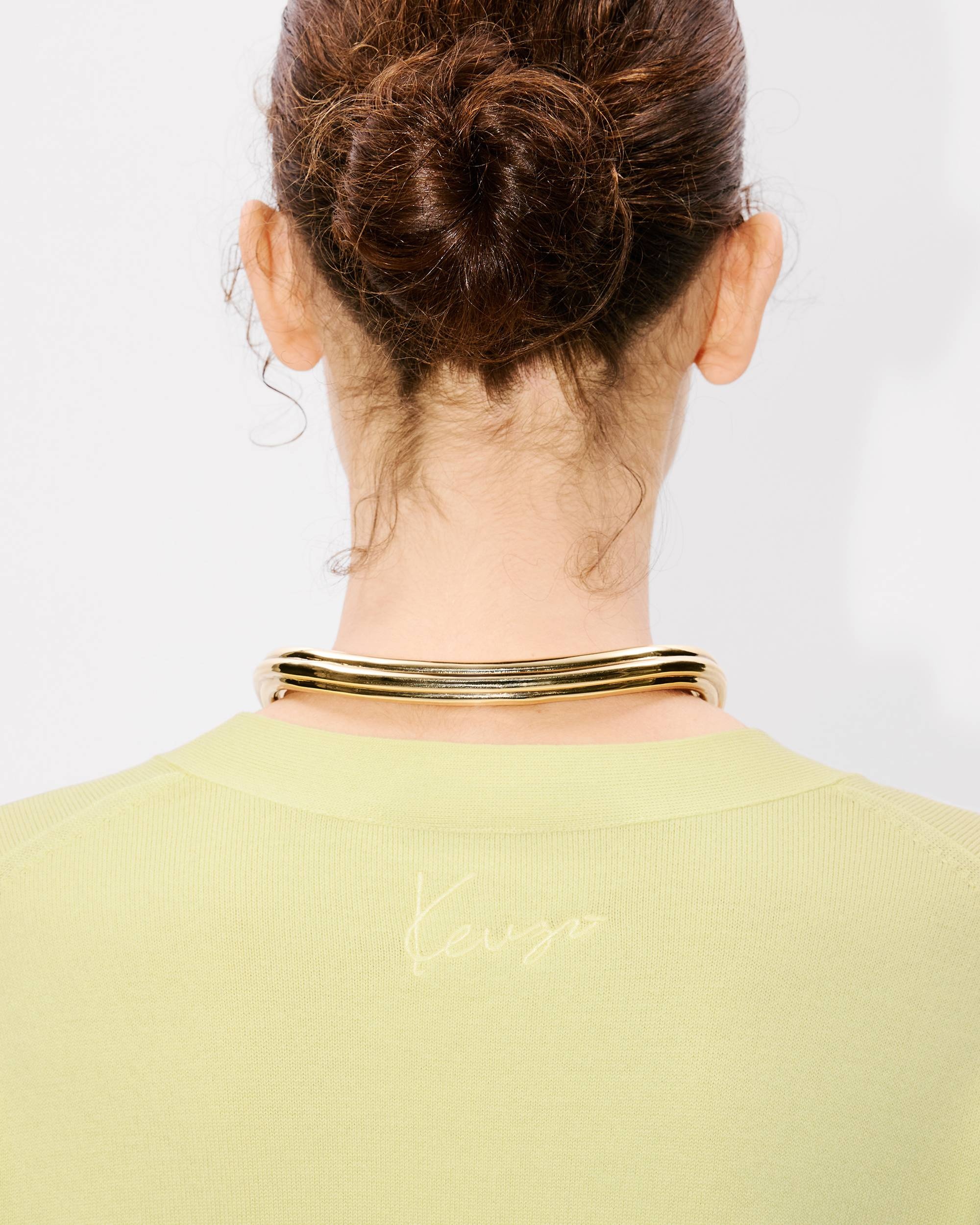 'KENZO Peonies' embroidered mid cardigan in light wool - 7
