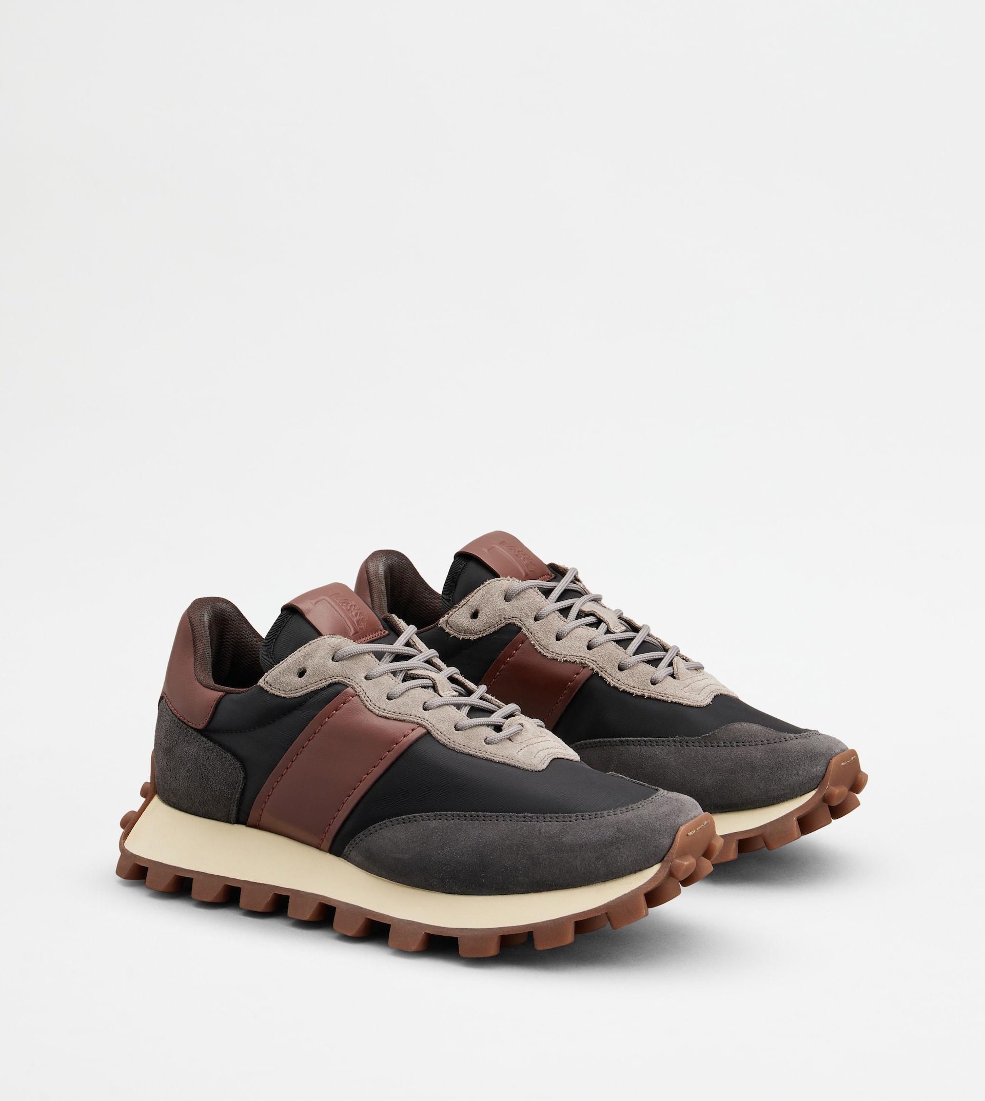 SNEAKERS TOD'S 1T IN SUEDE AND FABRIC - GREY, BROWN - 3
