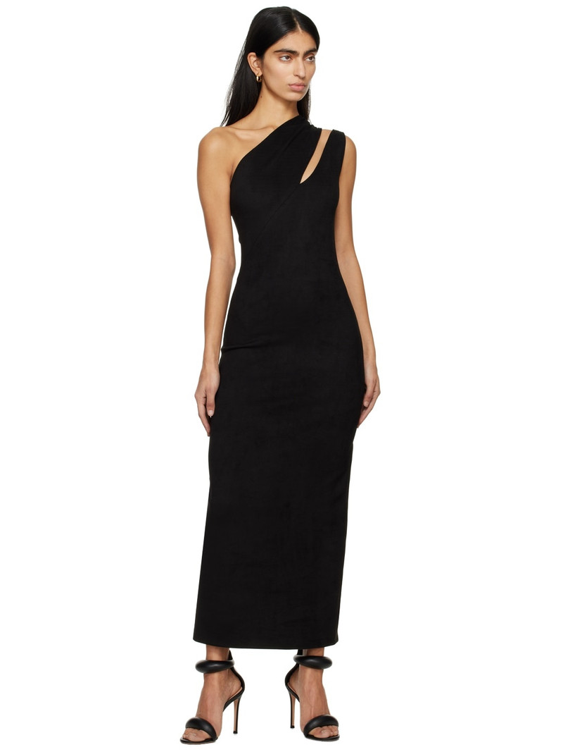ATLEIN Black Single-Shoulder Maxi Dress outlook