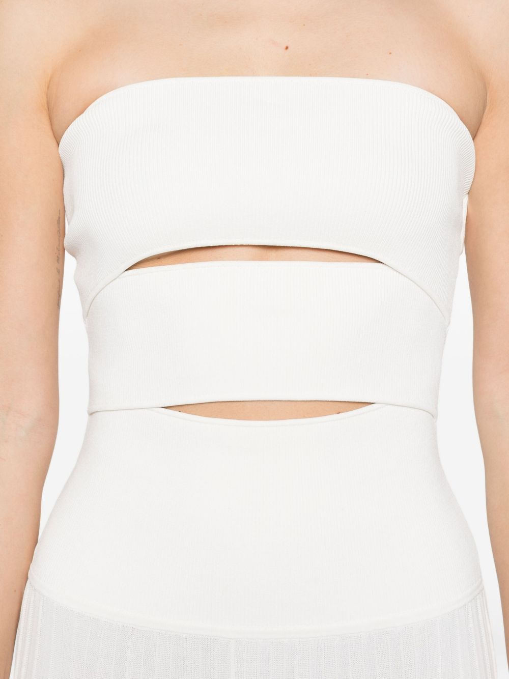 pleated strapless dress - 5