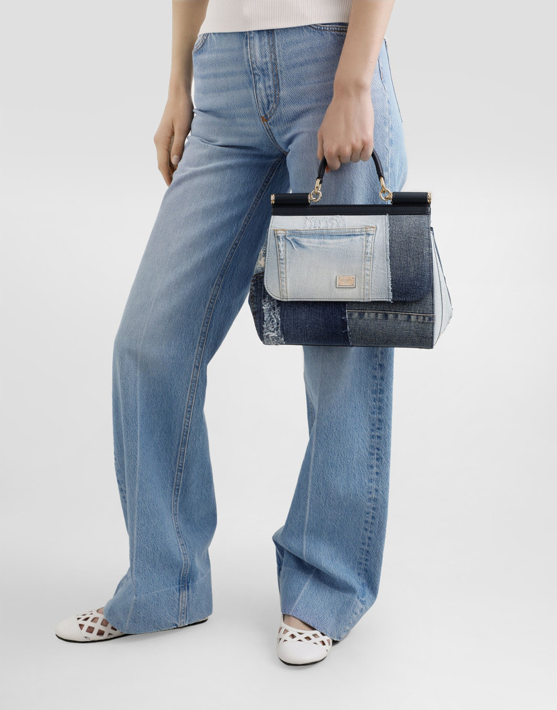 Dolce & Gabbana Medium Sicily bag in patchwork denim and calfskin outlook