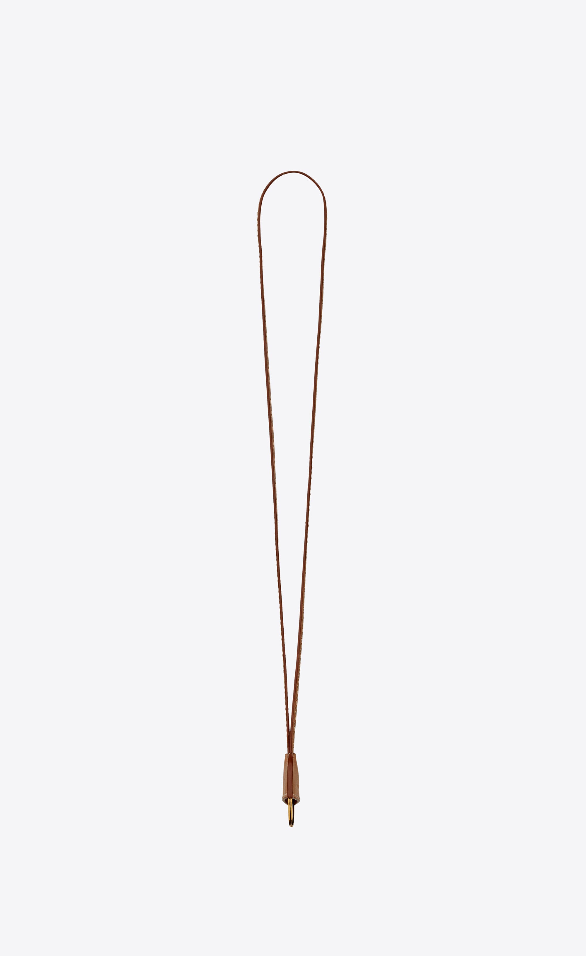 saint laurent round keyring necklace in vintage leather - 3