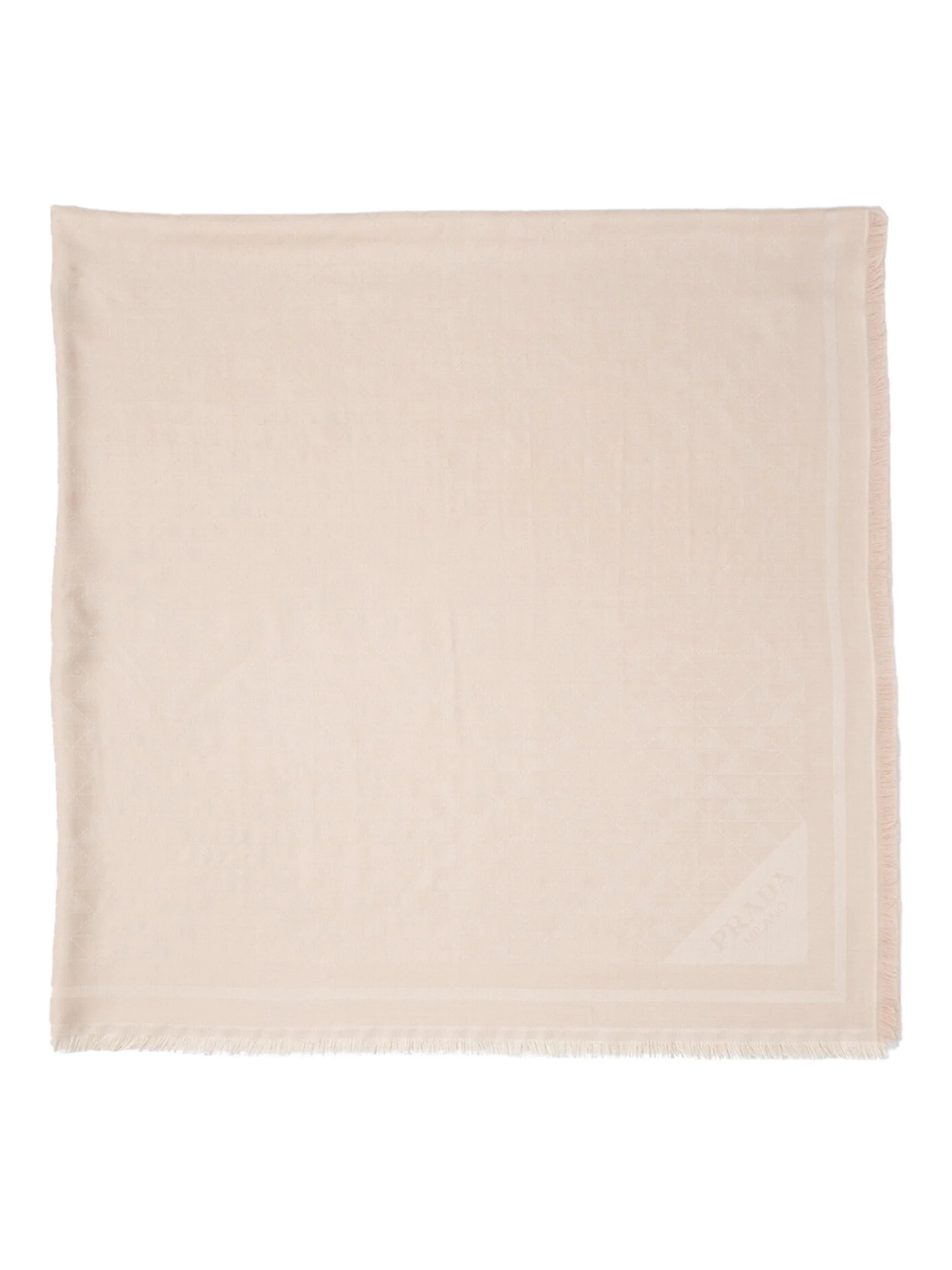 Women's Symbole Silk and Wool Jacquard Shawl - Light Beige - 1