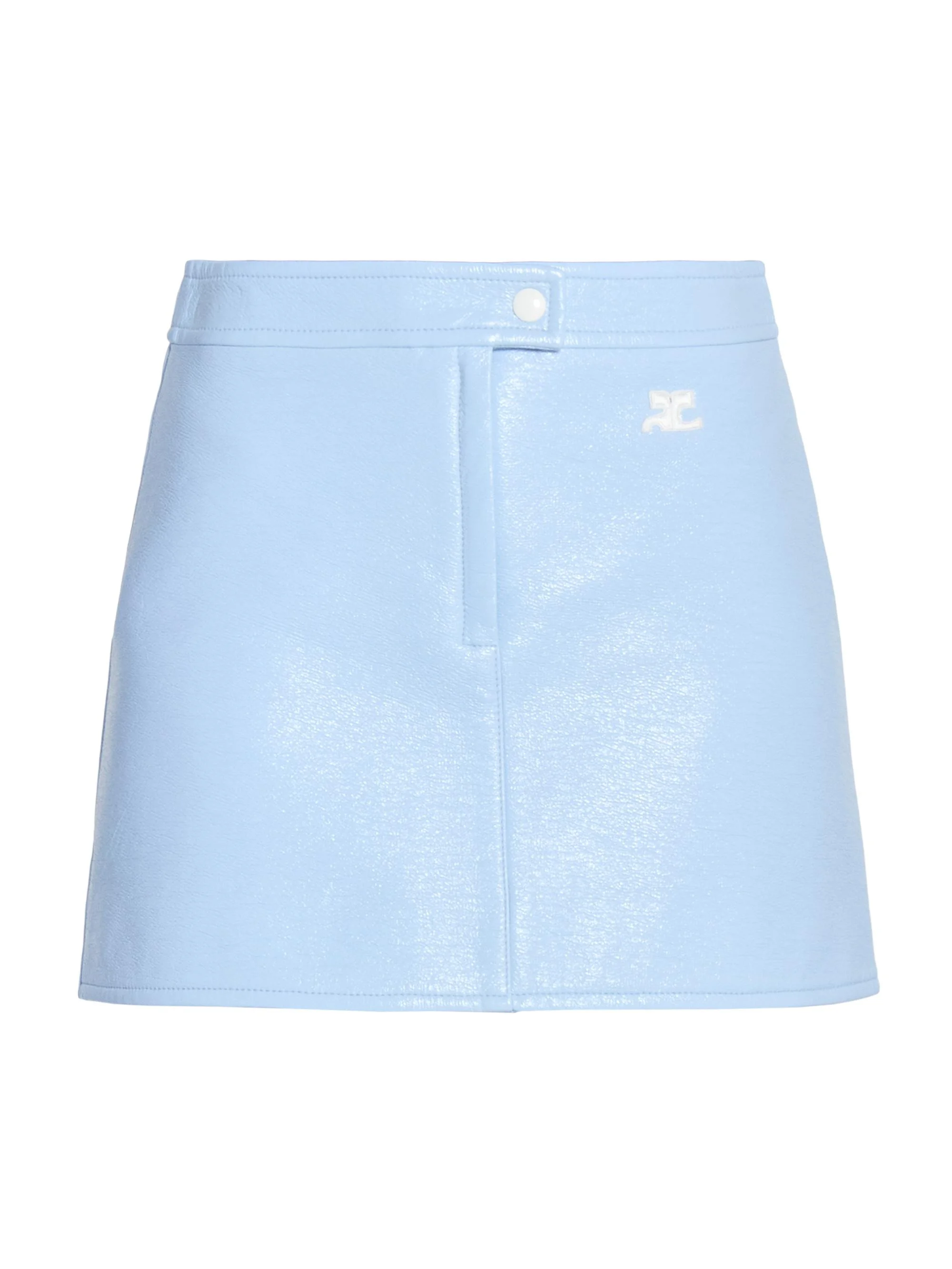 Women's Reedition Vinyl A-Line Miniskirt - Sky - 1