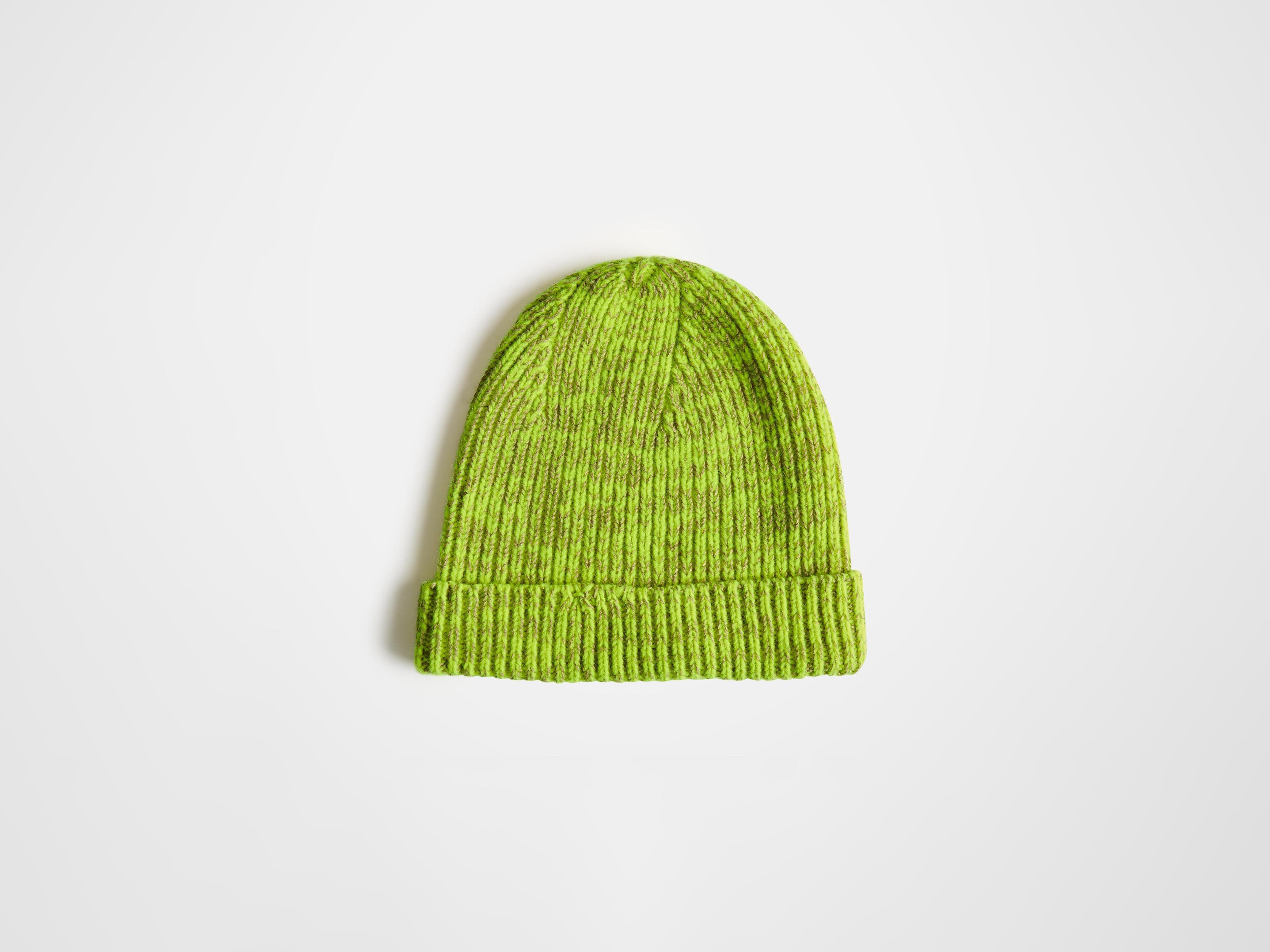 MOULINE BEANIE HAT IN NEON YELLOW - 2