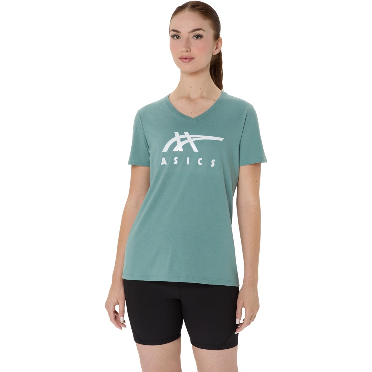 WOMEN'S ASICS STRIPES V-NECK - 1
