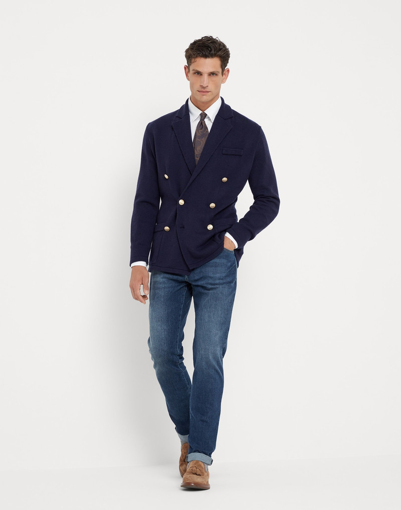 Comfort cotton denim slim fit five-pocket trousers 4