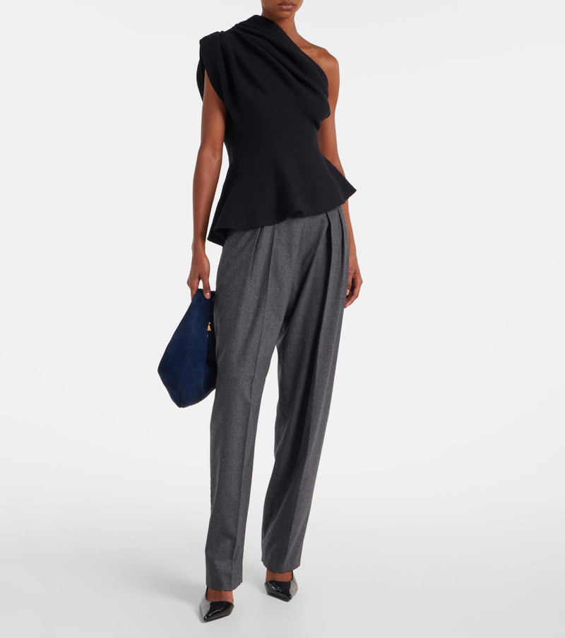 KHAITE Aimee one-shoulder wool-blend top outlook