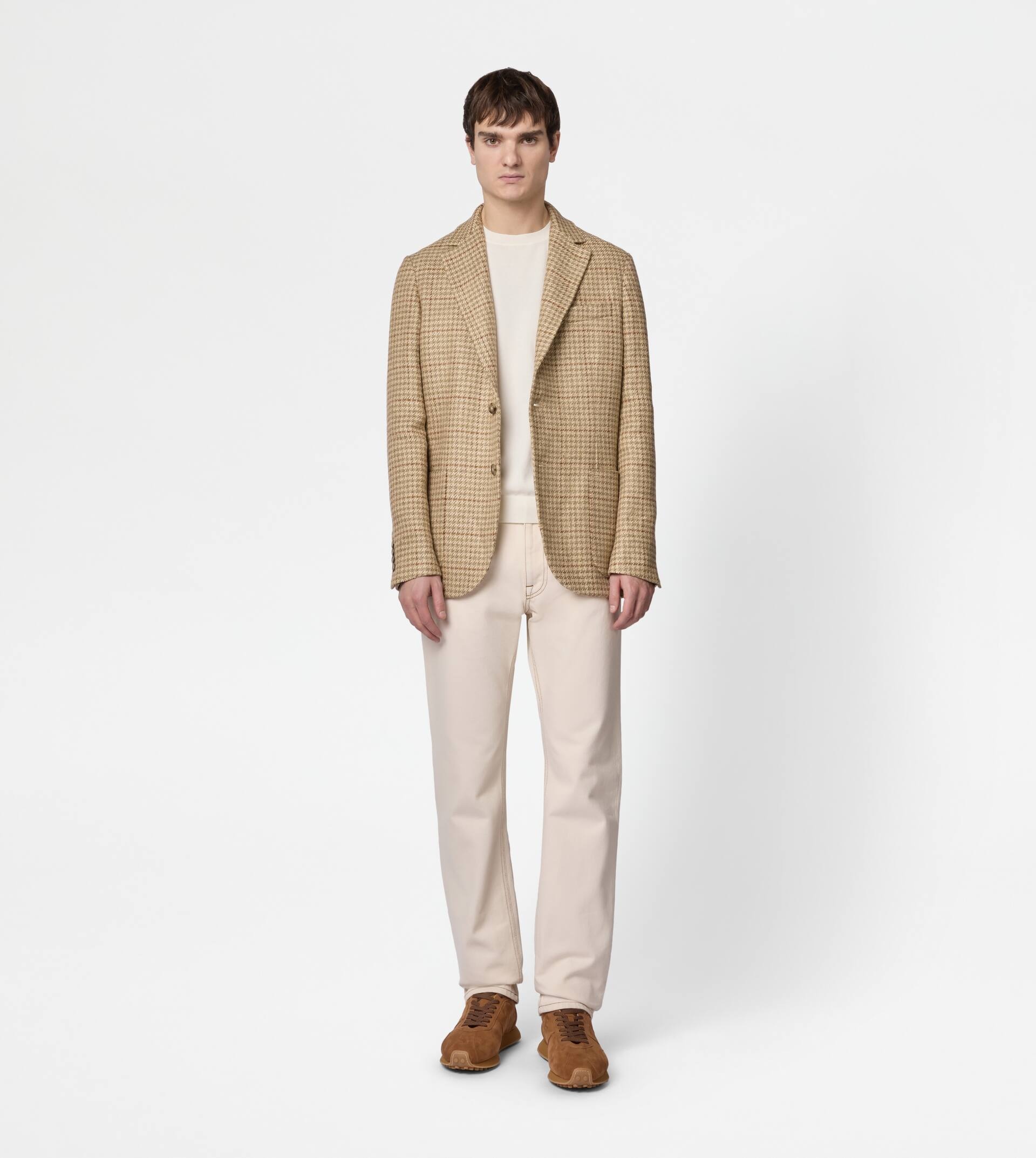BLAZER IN SILK BLEND LINEN - BEIGE - 2