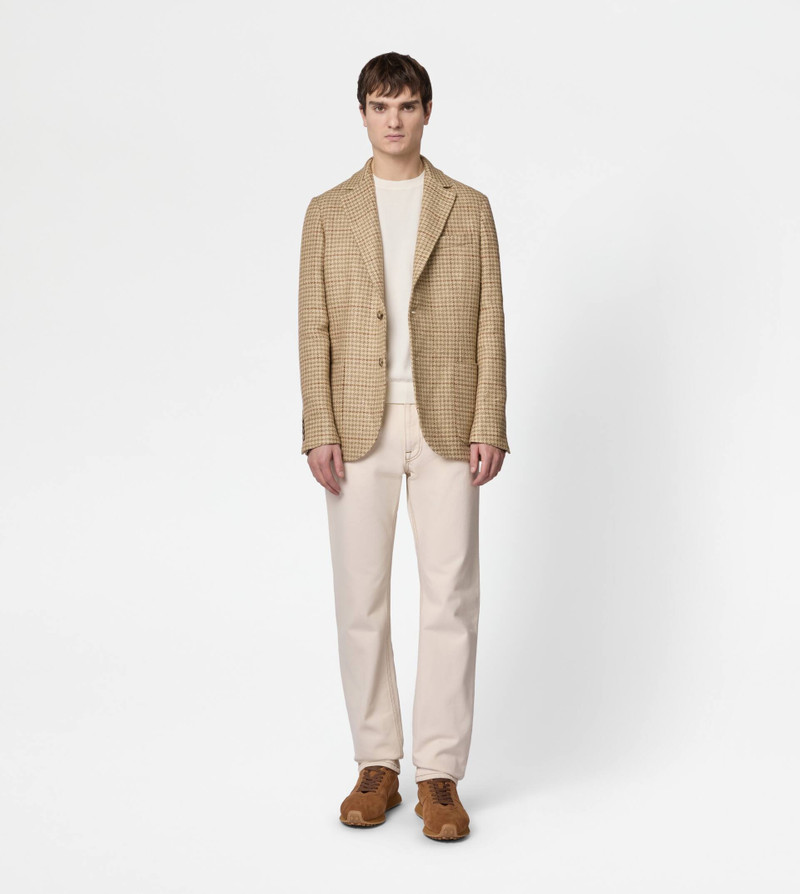 Tod's BLAZER IN SILK BLEND LINEN - BEIGE outlook