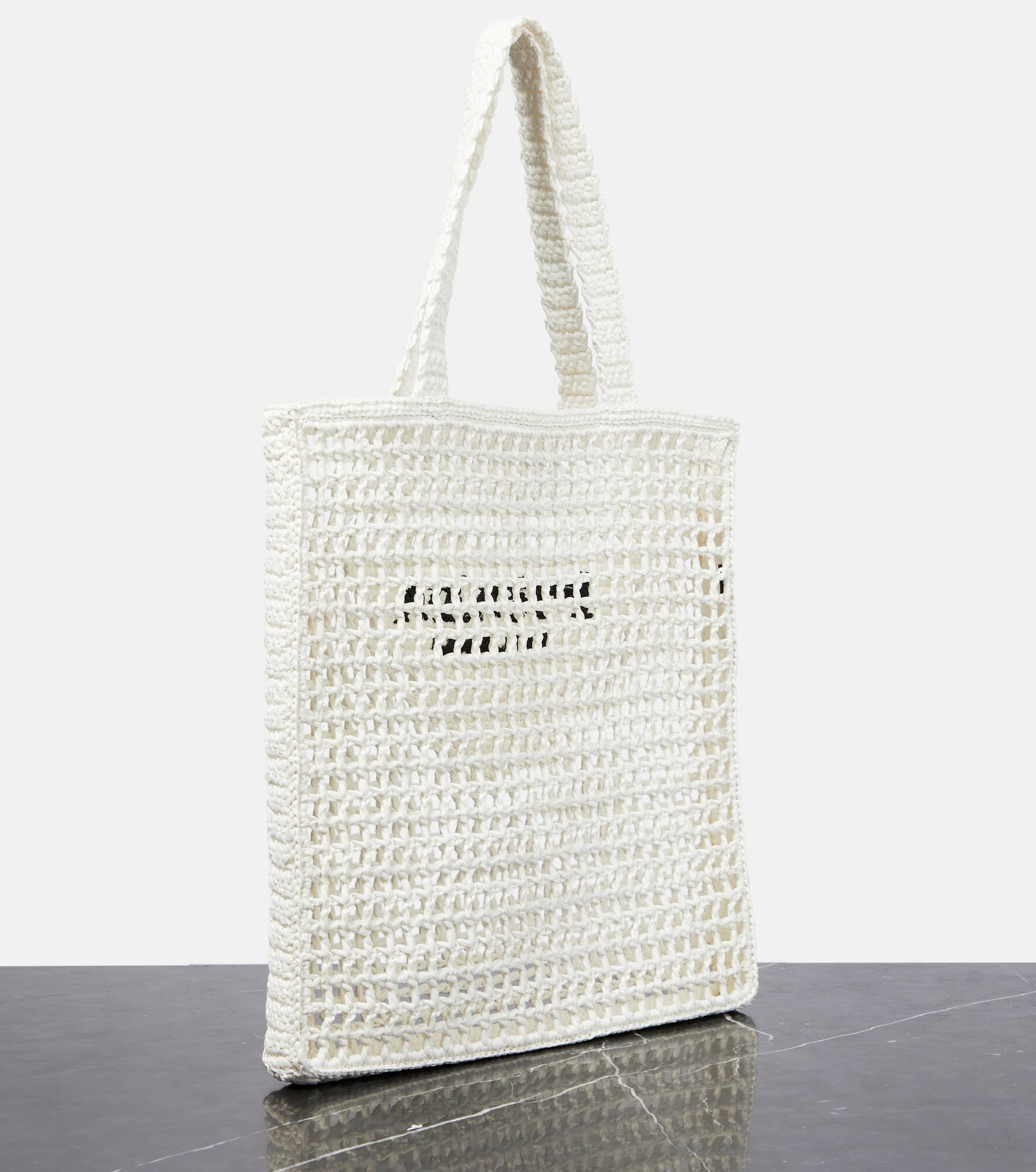 VIP価格.PRADA LOGO EMBROIDERED SYNTHETIC RAFFIA SHOPPING BAG Prada Logo Embroidered Synthetic Raffia Shopping Bag (PRADA
