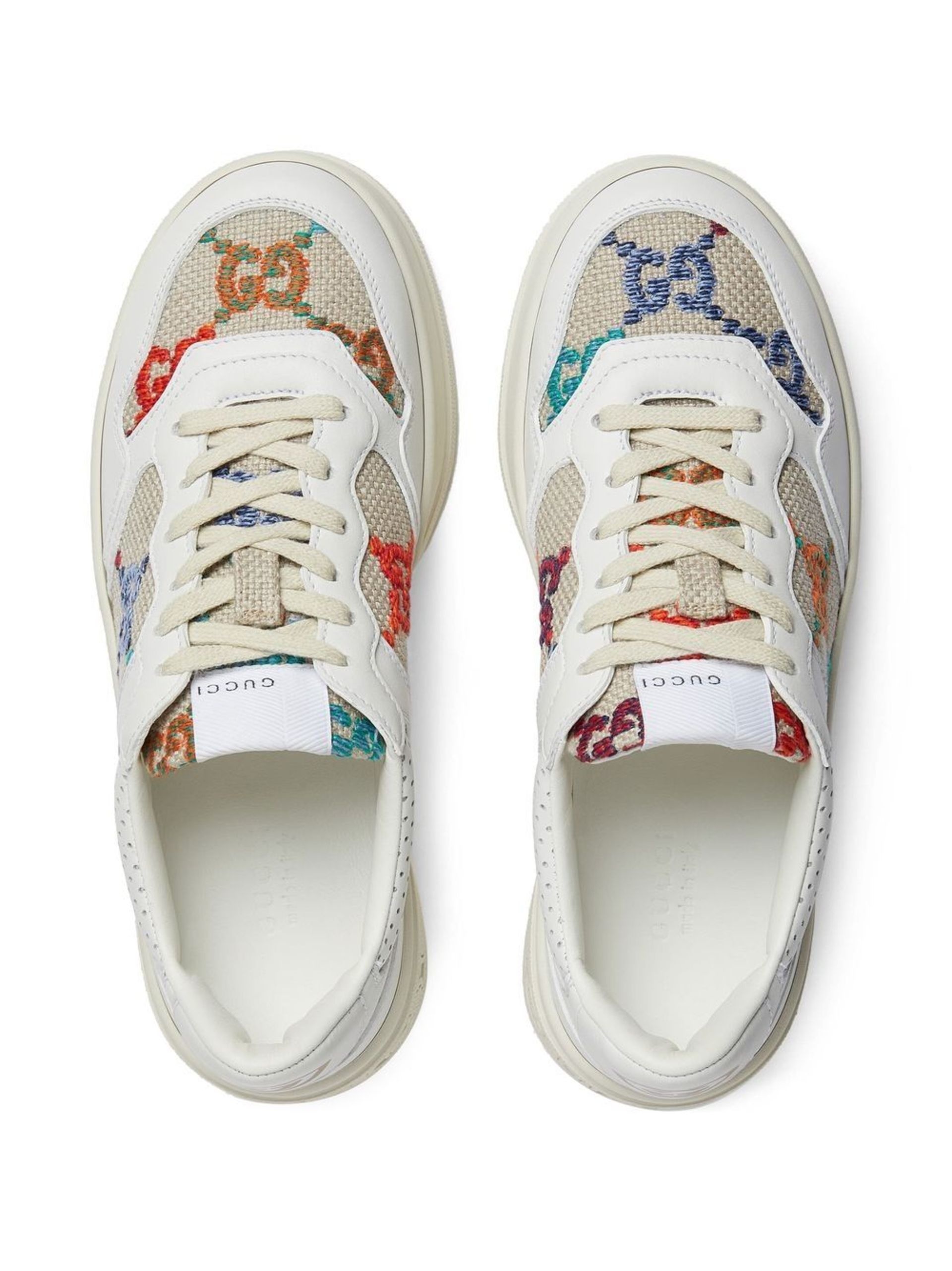 White GG Low-Top Sneakers - 4