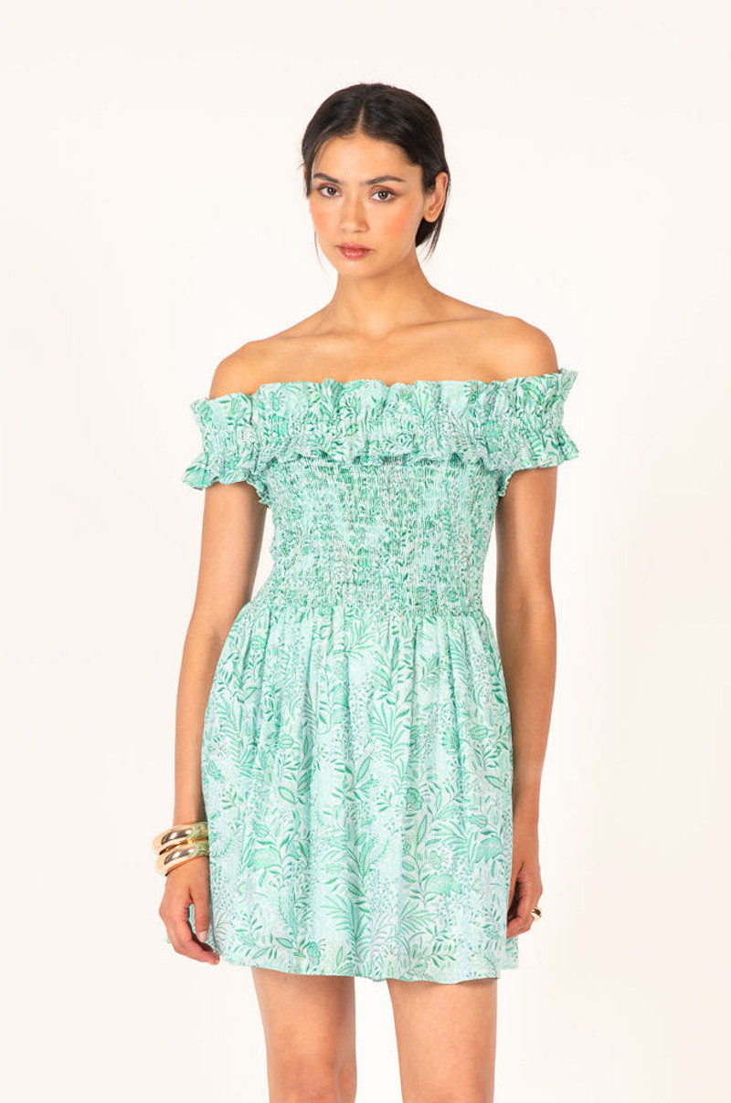 Mini Dress Amber - Green Palmarosa 1