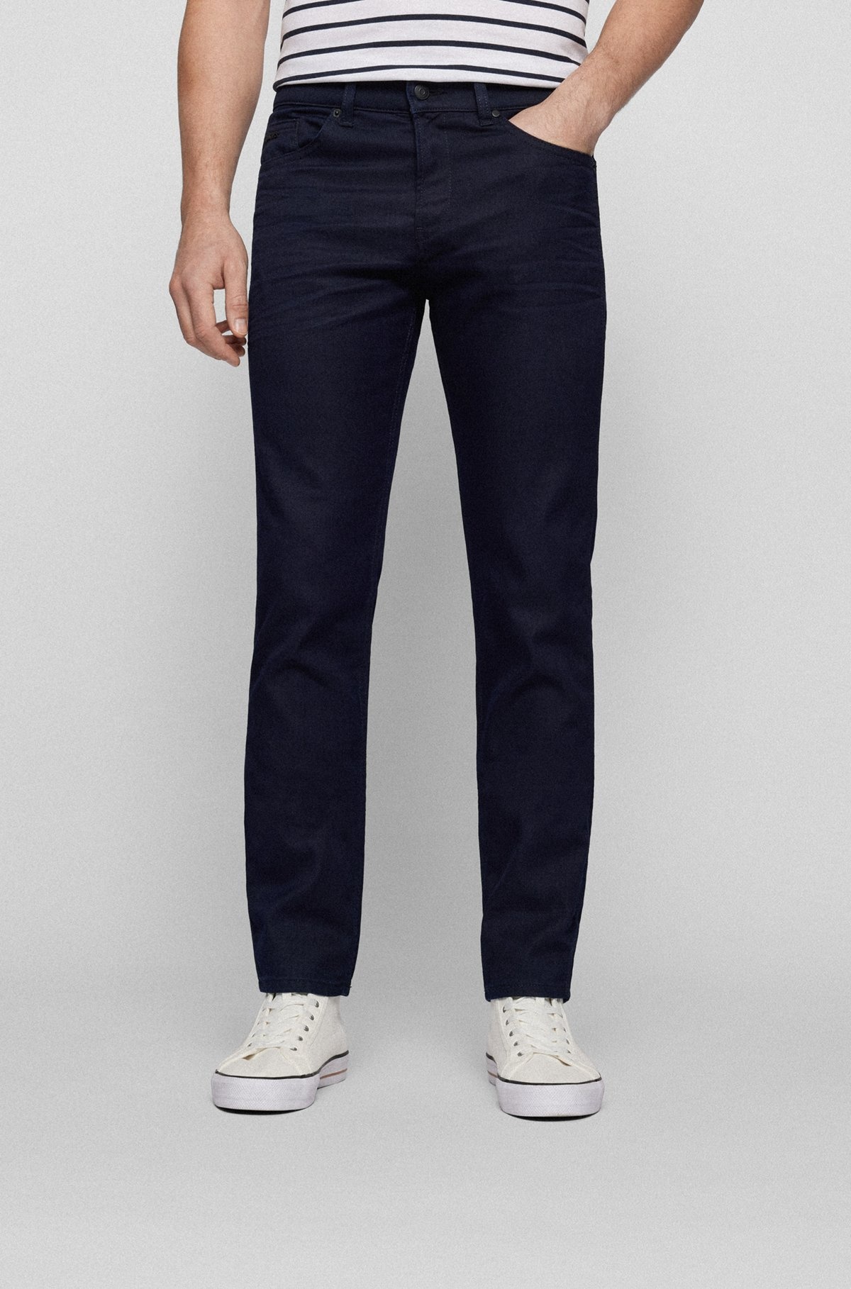 SLIM-FIT JEANS IN BLUE-BLACK COMFORT-STRETCH DENIM - 2