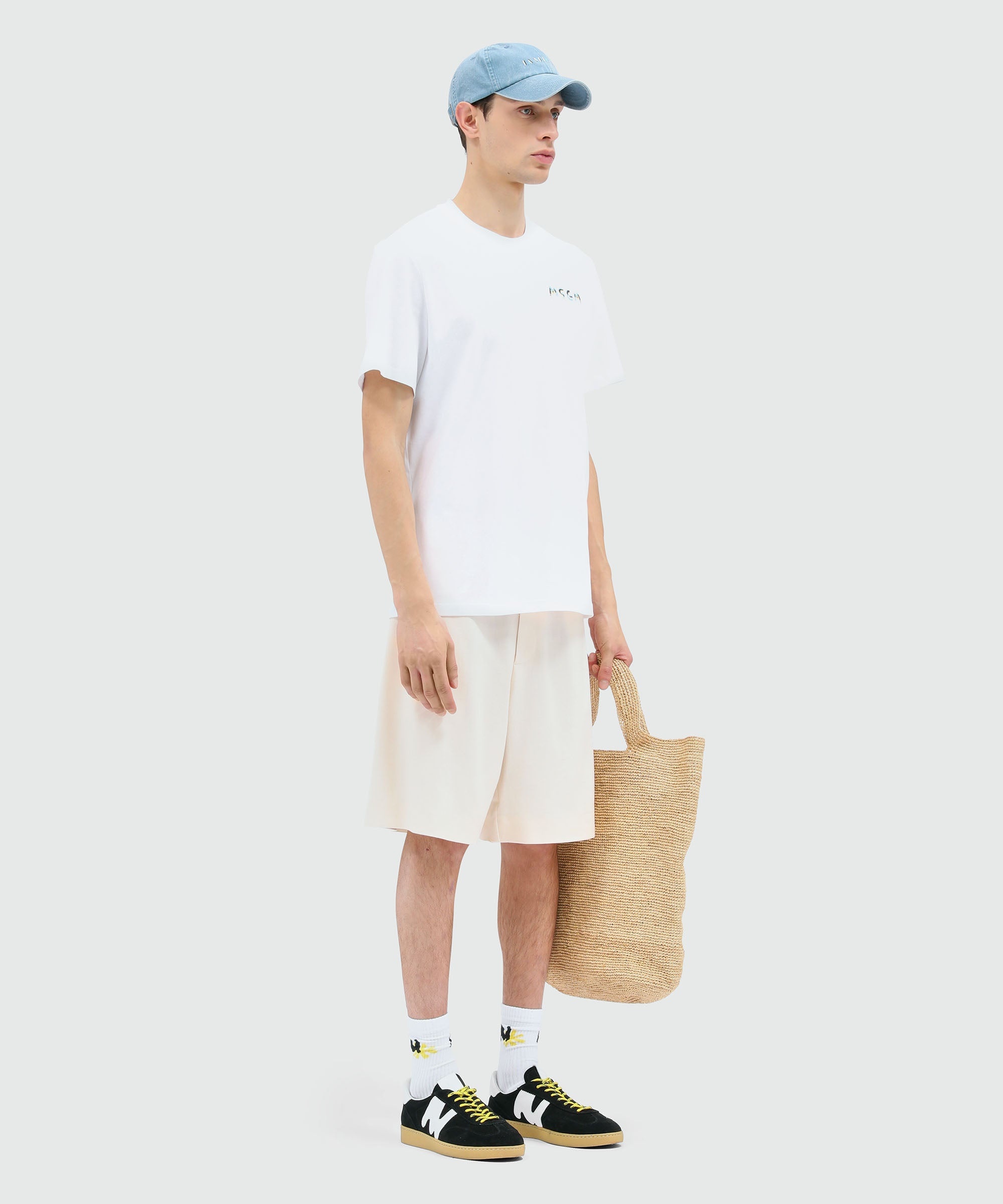 White jersey T-Shirt with crayon logo - 4