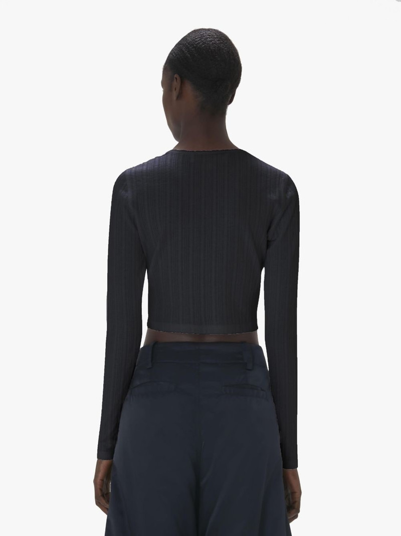 LONG-SLEEVE CROPPED TOP WITH ANCHOR EMBROIDERY 3