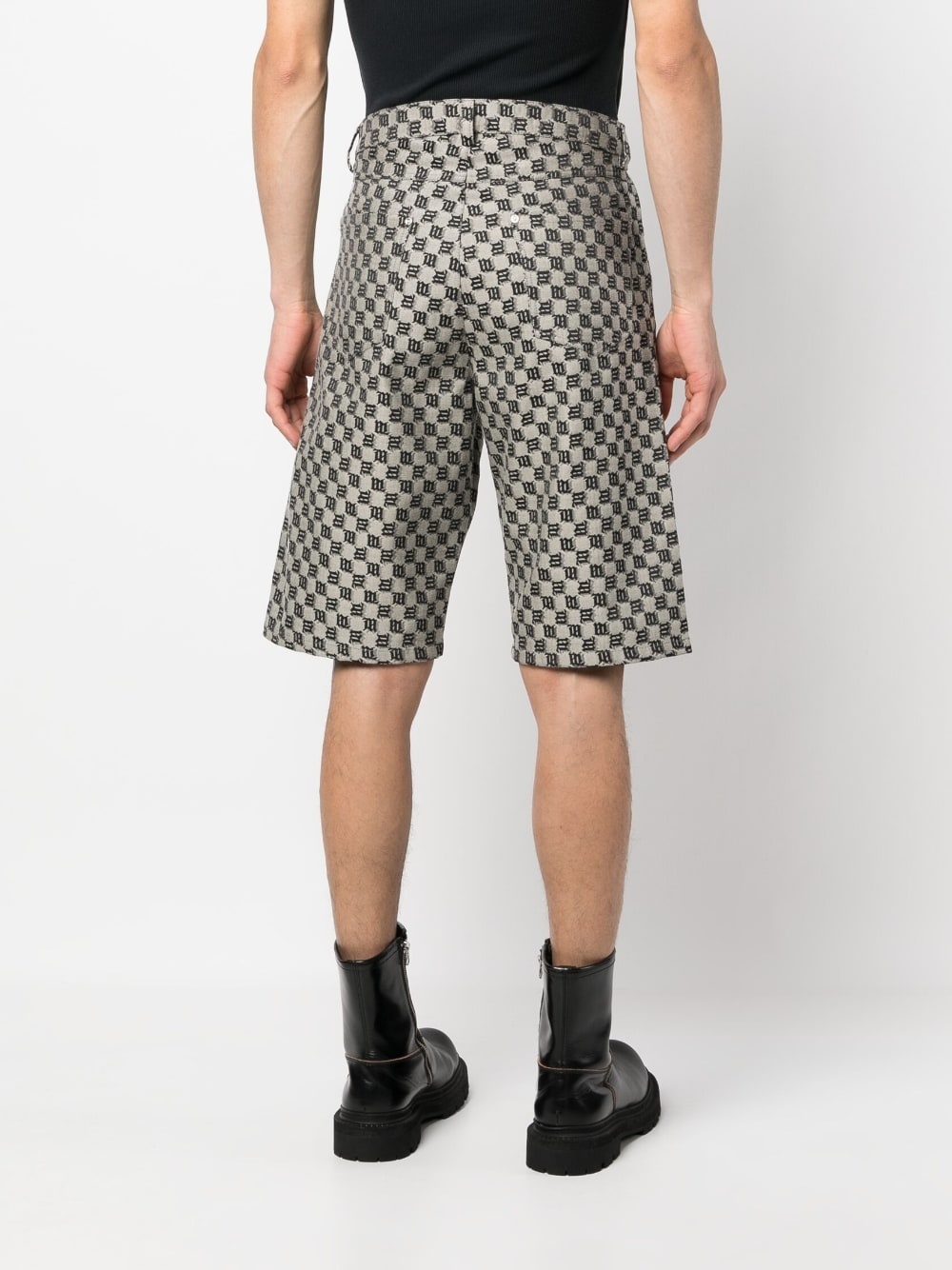 monogram-print cotton-blend shorts - 4
