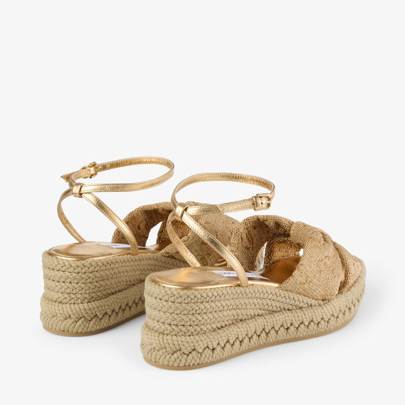 JIMMY CHOO Aella Wedge 60
Gold Raffia Wedge Sandals outlook