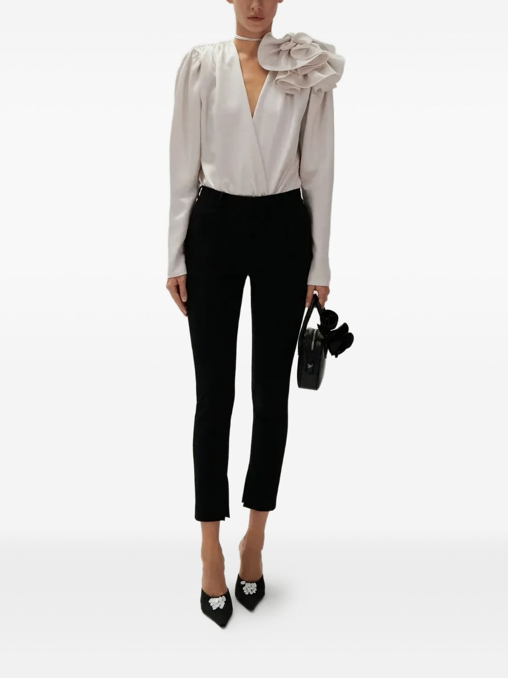 ruffled-shoulder blouse - 2