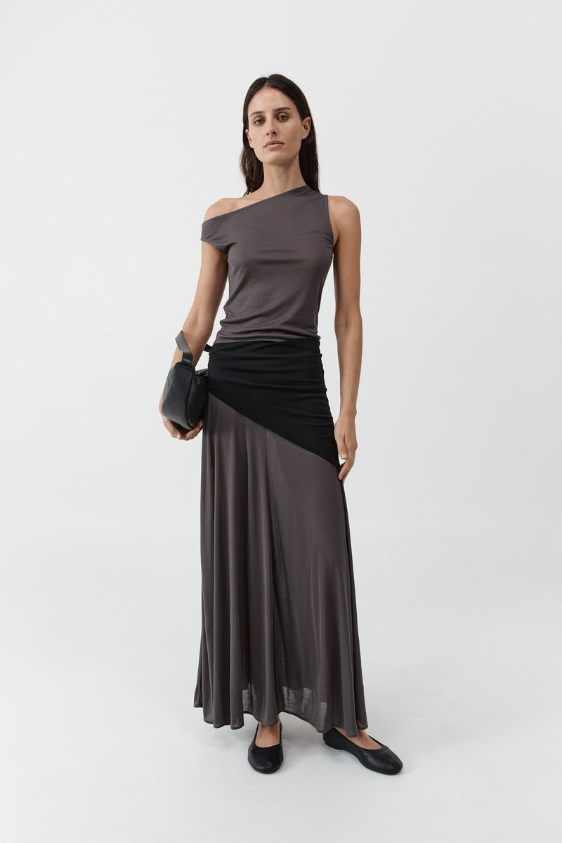 ST. AGNI Fluid Jersey Skirt - Soot outlook