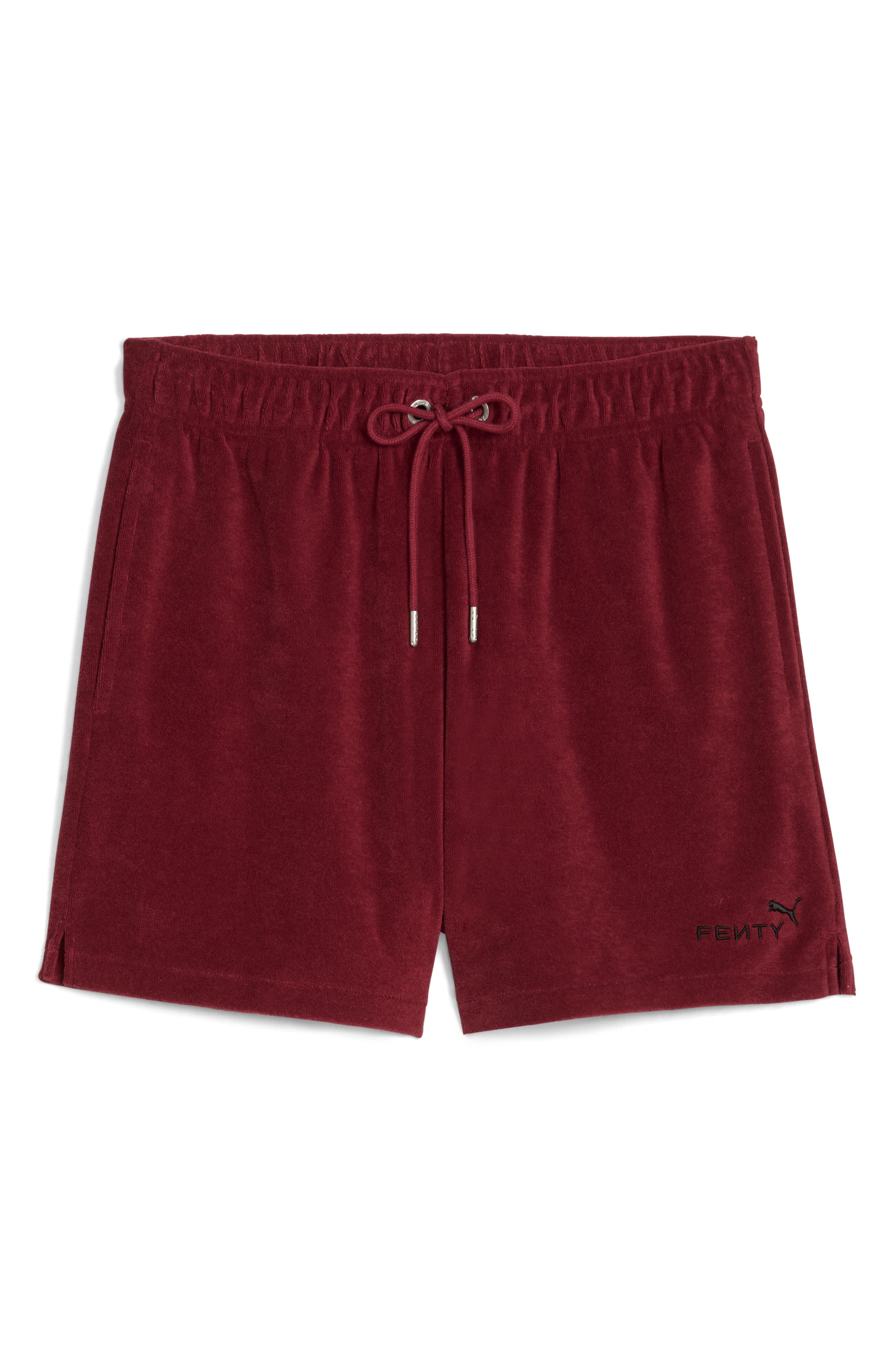 PUMA x Fenty Towel Cotton Blend Terry Track Shorts in Team Regal Red at Nordstrom - 5