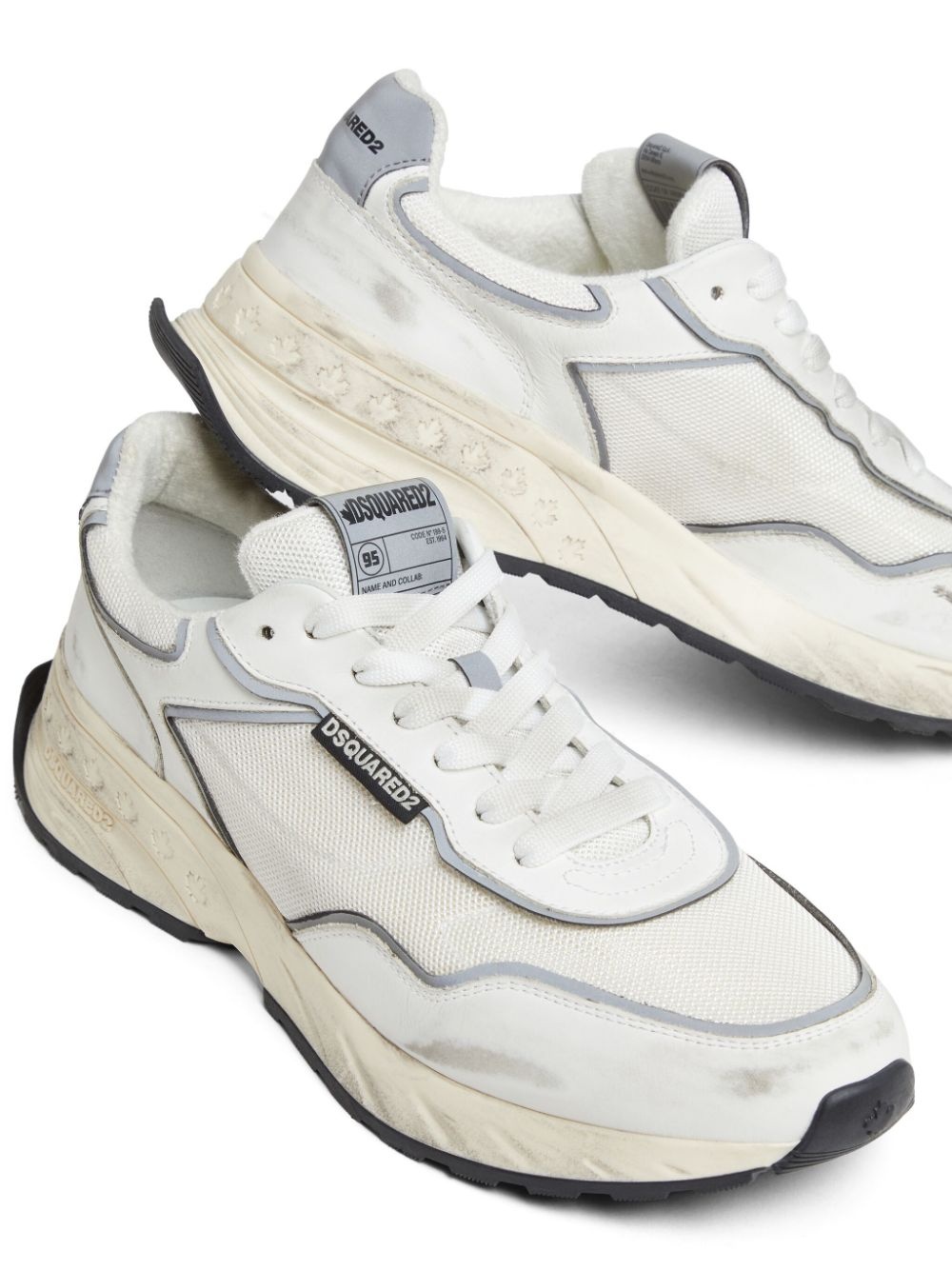 distressed-finish sneakers - 4