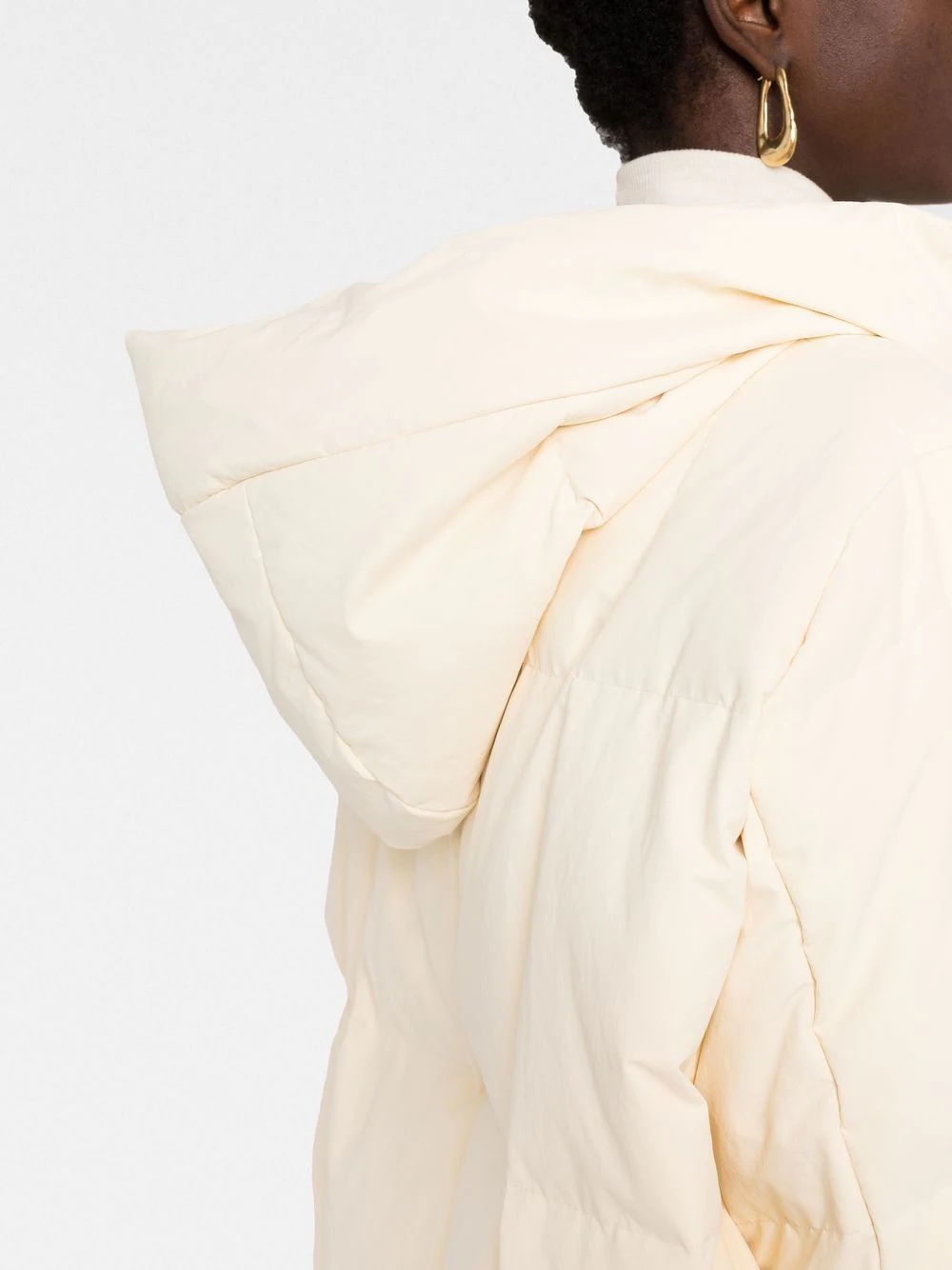 padded zip-up cotton hooded coat - 5