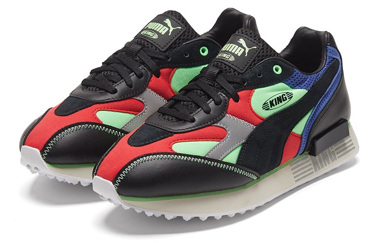 PUMA FUTURE RIDER KING TRAINERS 'Black Green Red' 374459-01 - 3