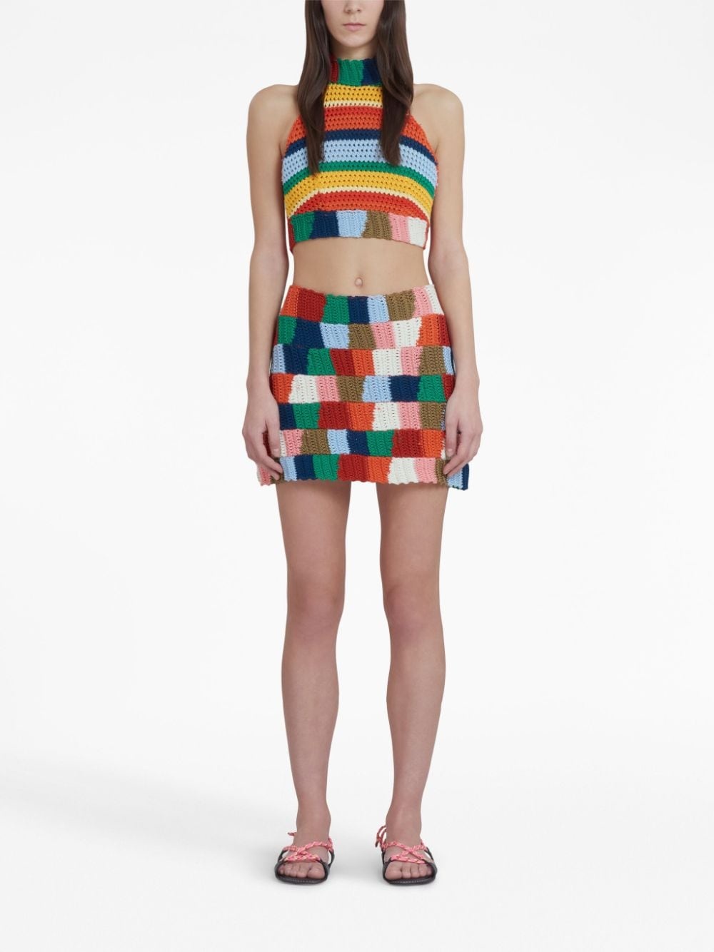 colour-block knitted skirt - 2
