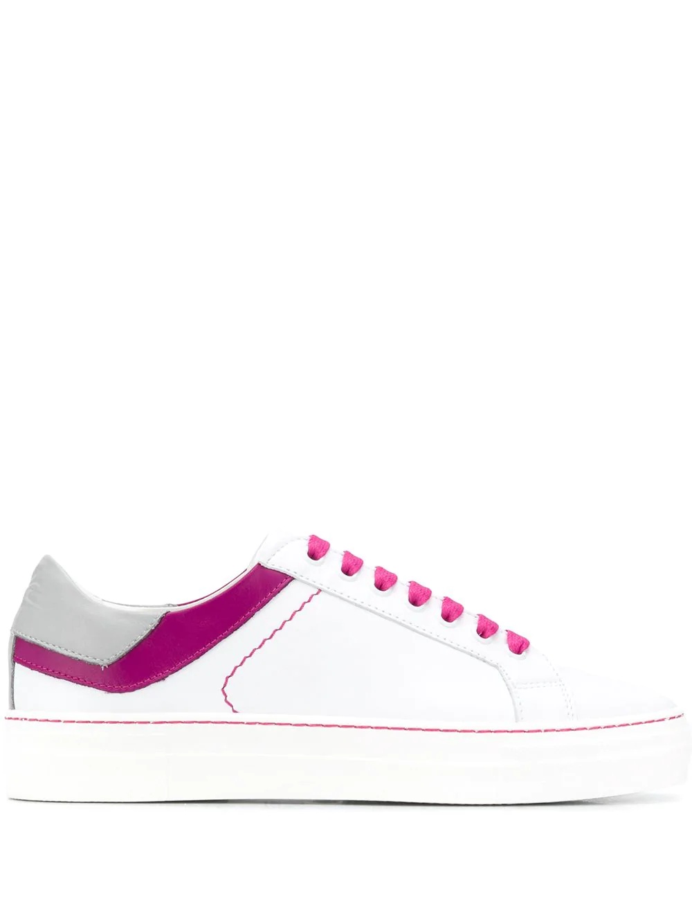 contrast lace low-top sneakers - 1