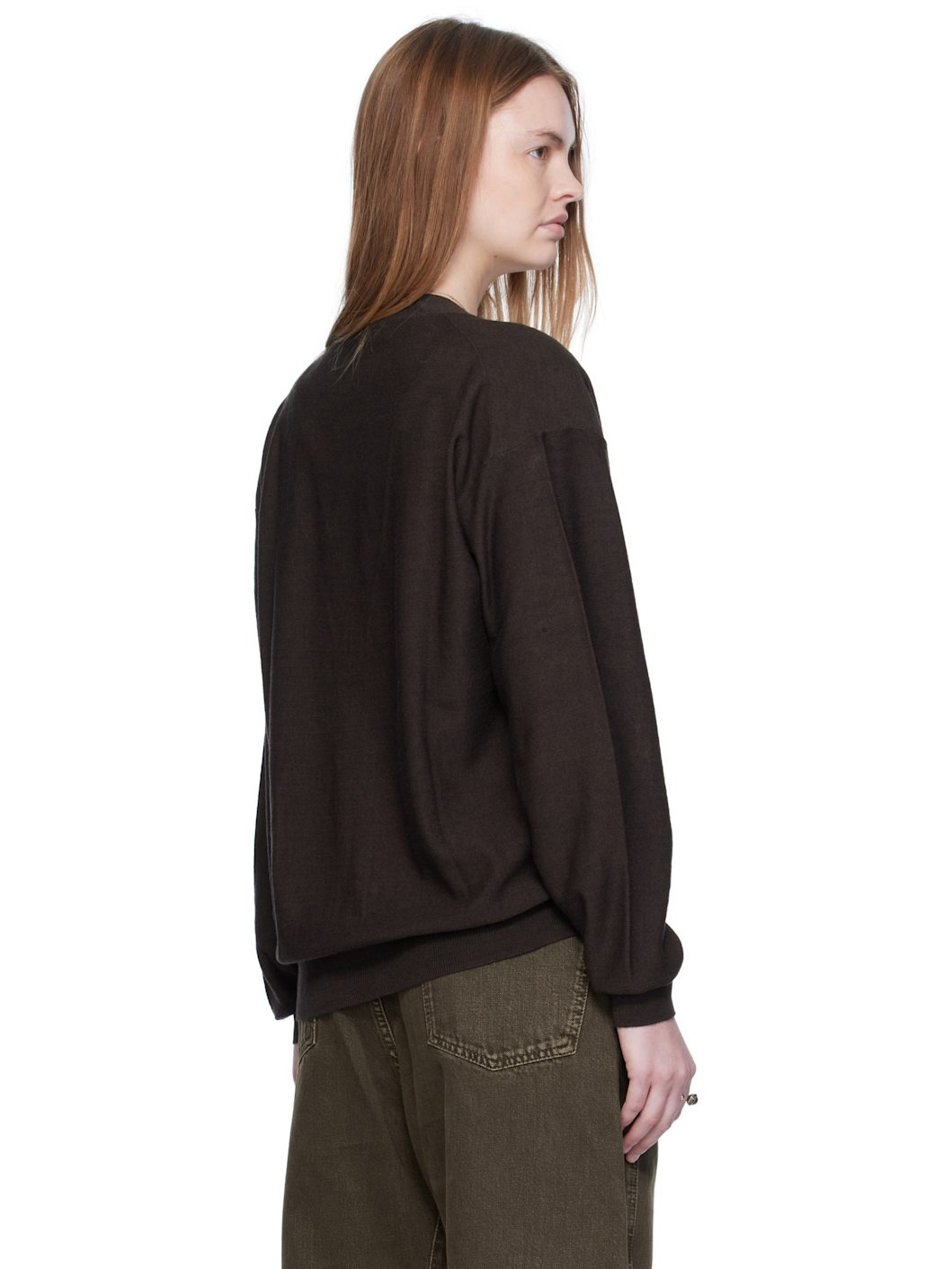Brown Relaxed Twisted Cardigan - 3