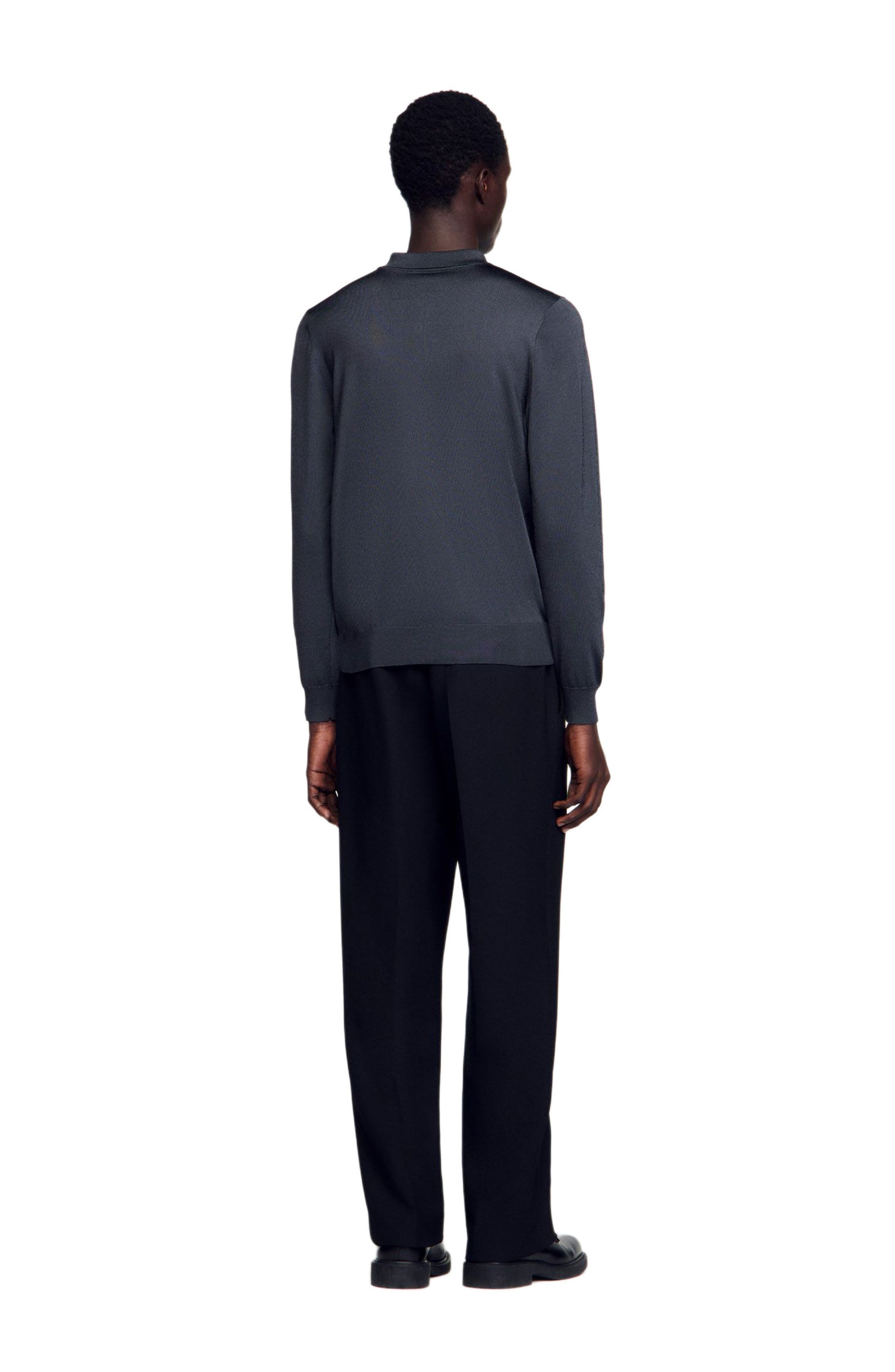 SANDRO Ribbed polo shirt in Fonte at Nordstrom - 2