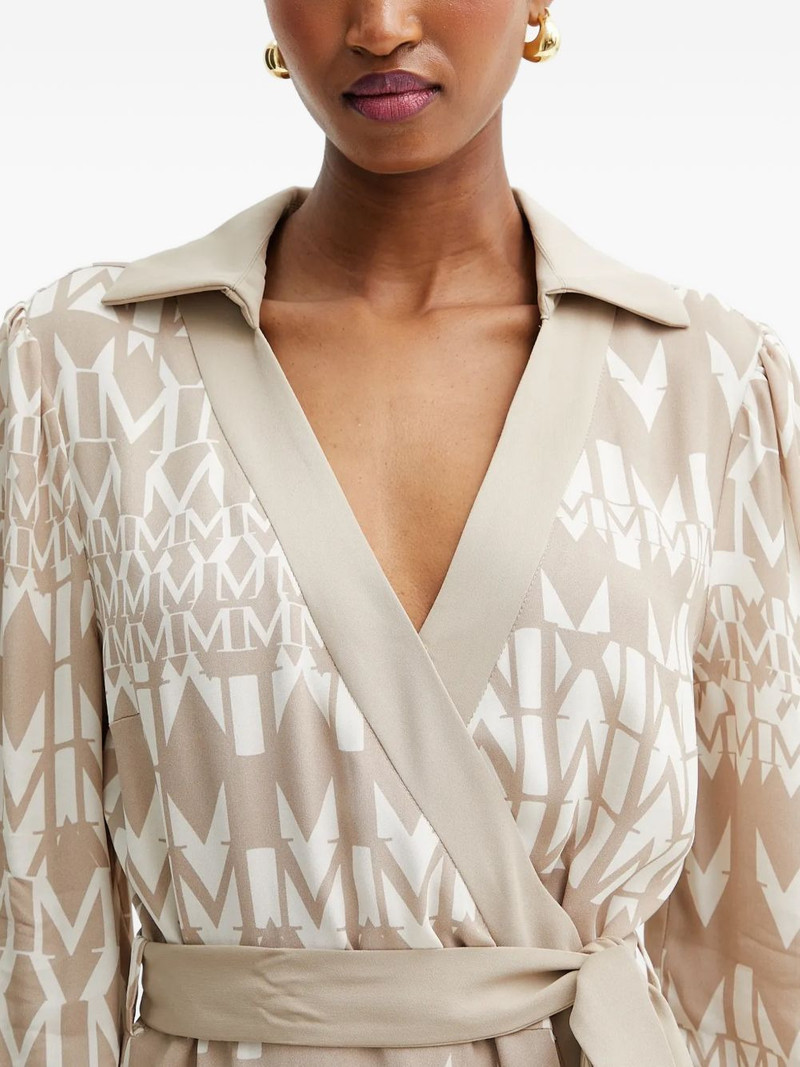 belted geometric-pattern mini dress 4
